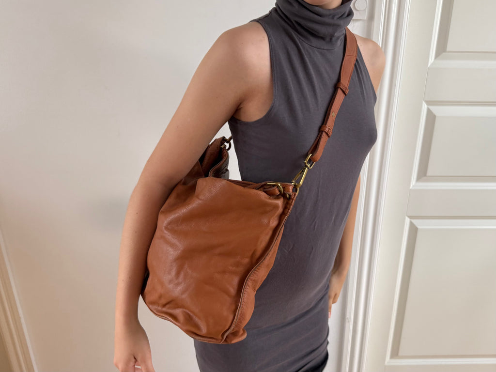 Brun crossbody lædertaske