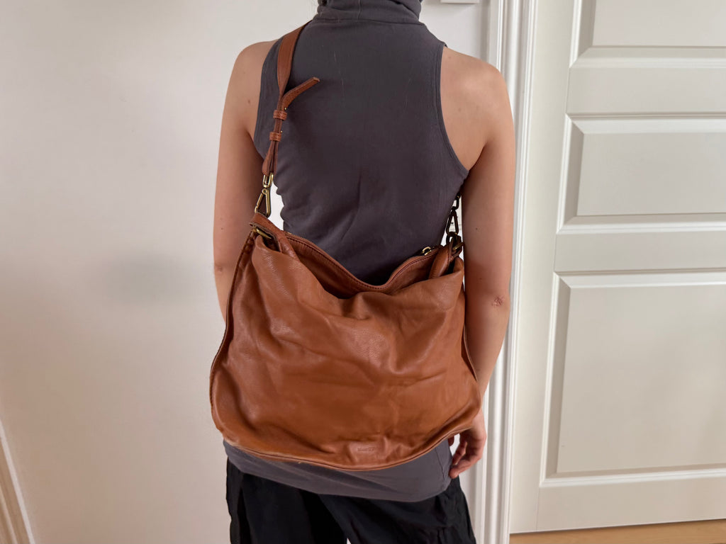 Brun crossbody lædertaske