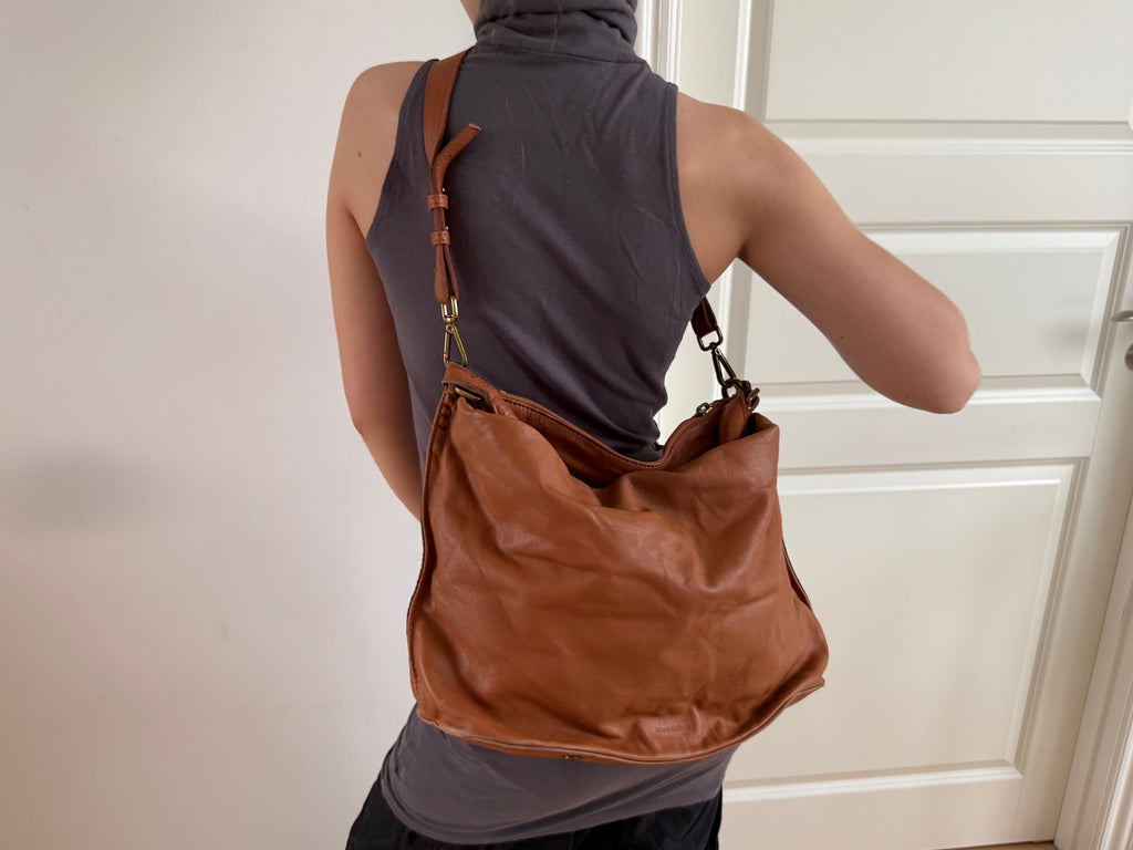 Brun crossbody lædertaske