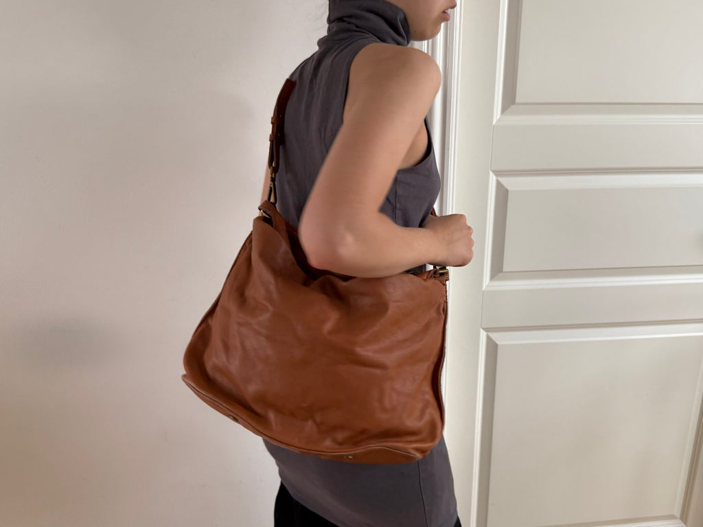 Brun crossbody lædertaske