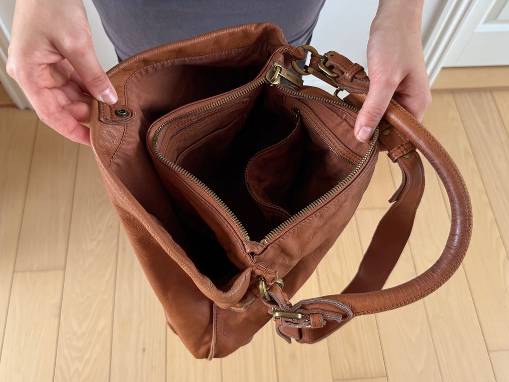 Brun crossbody lædertaske