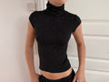 Black gold glitter top