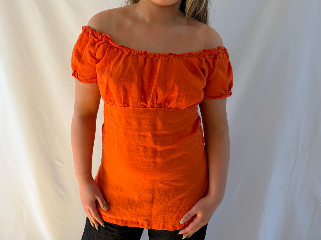 Orange off the shoulder top