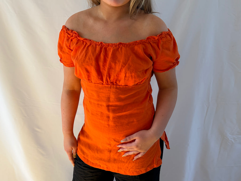 Orange off the shoulder top