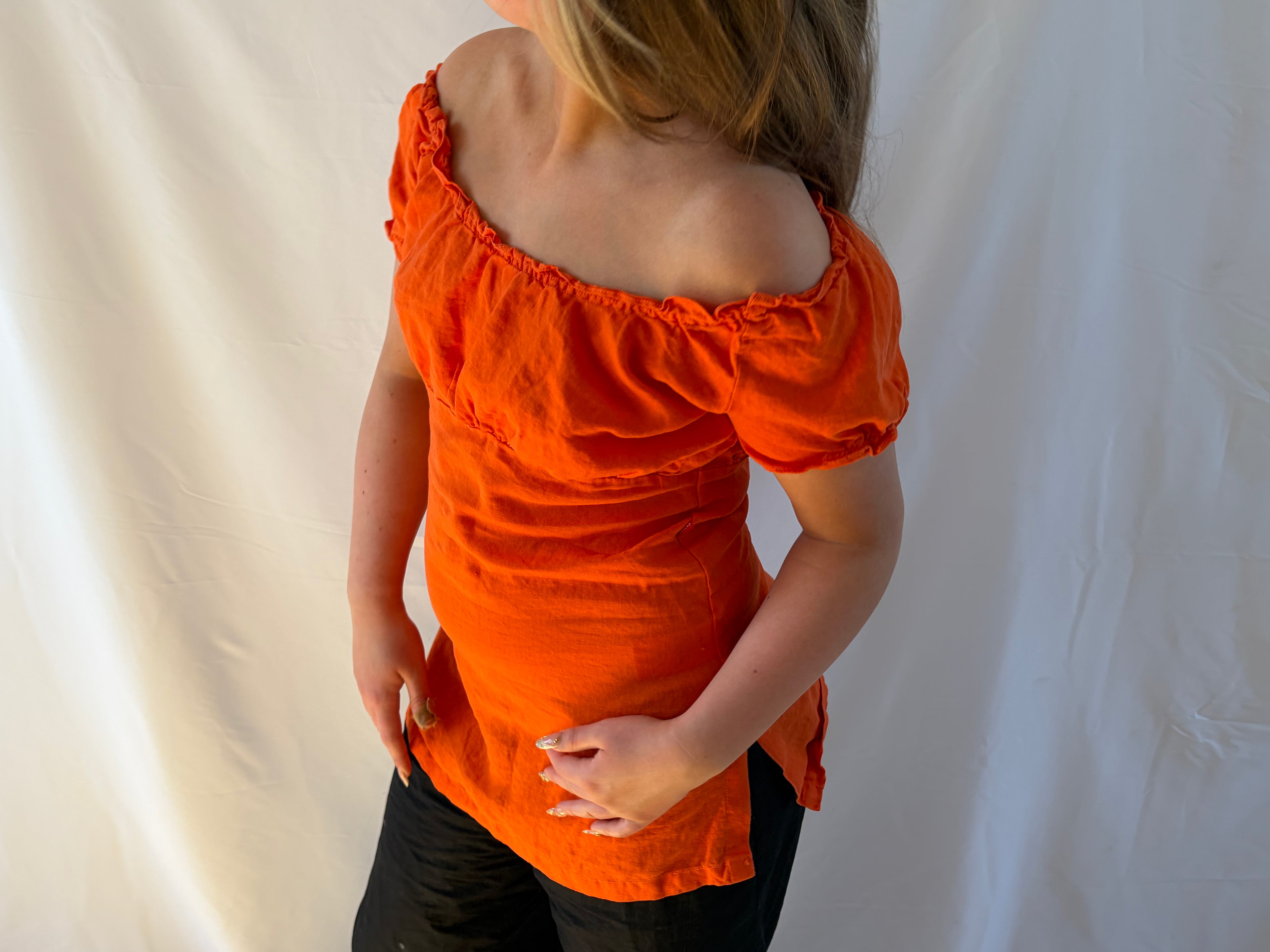 Orange off the shoulder top