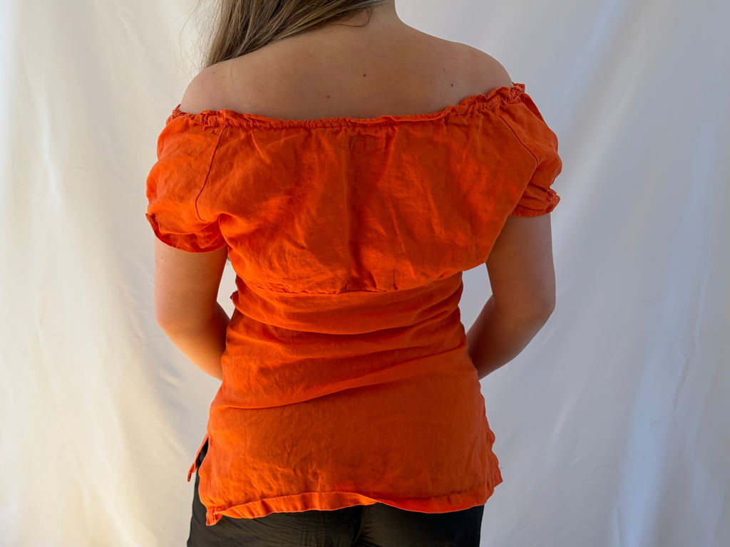Orange off the shoulder top