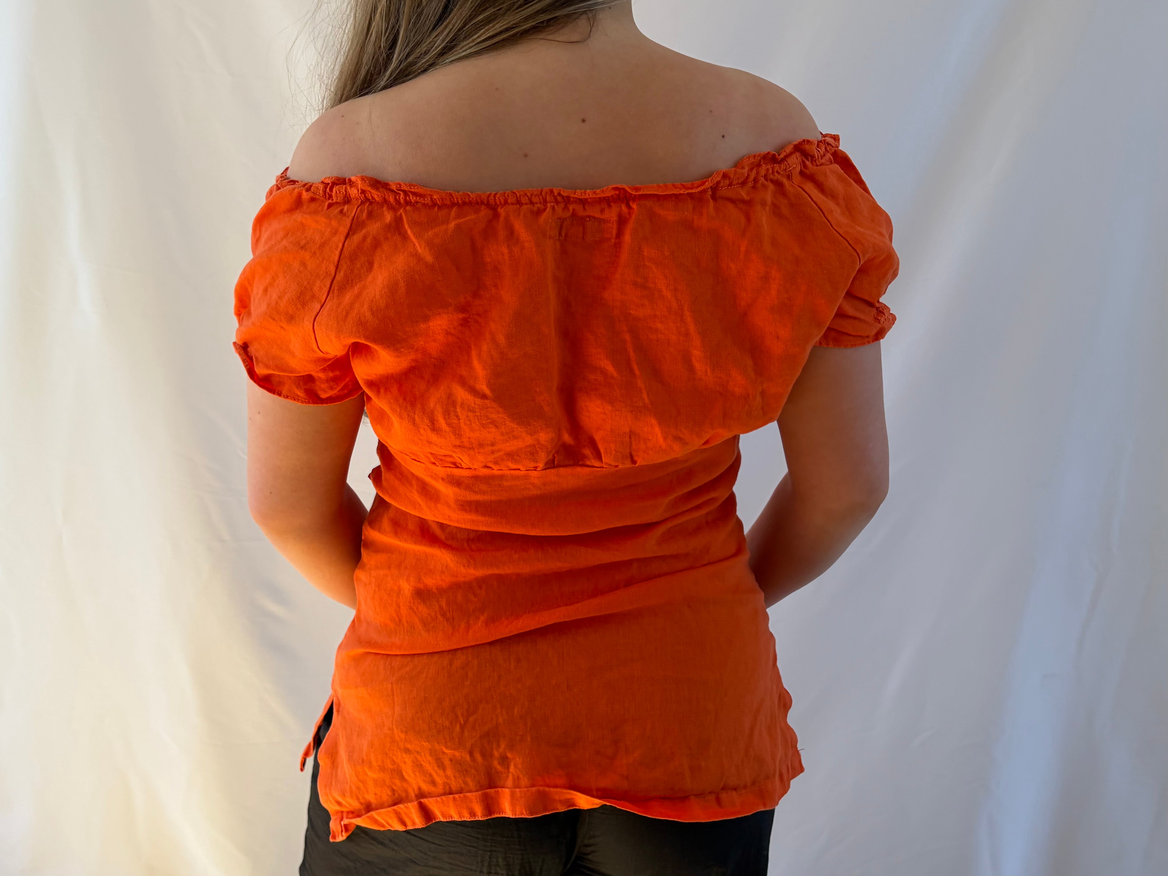 Orange off the shoulder top