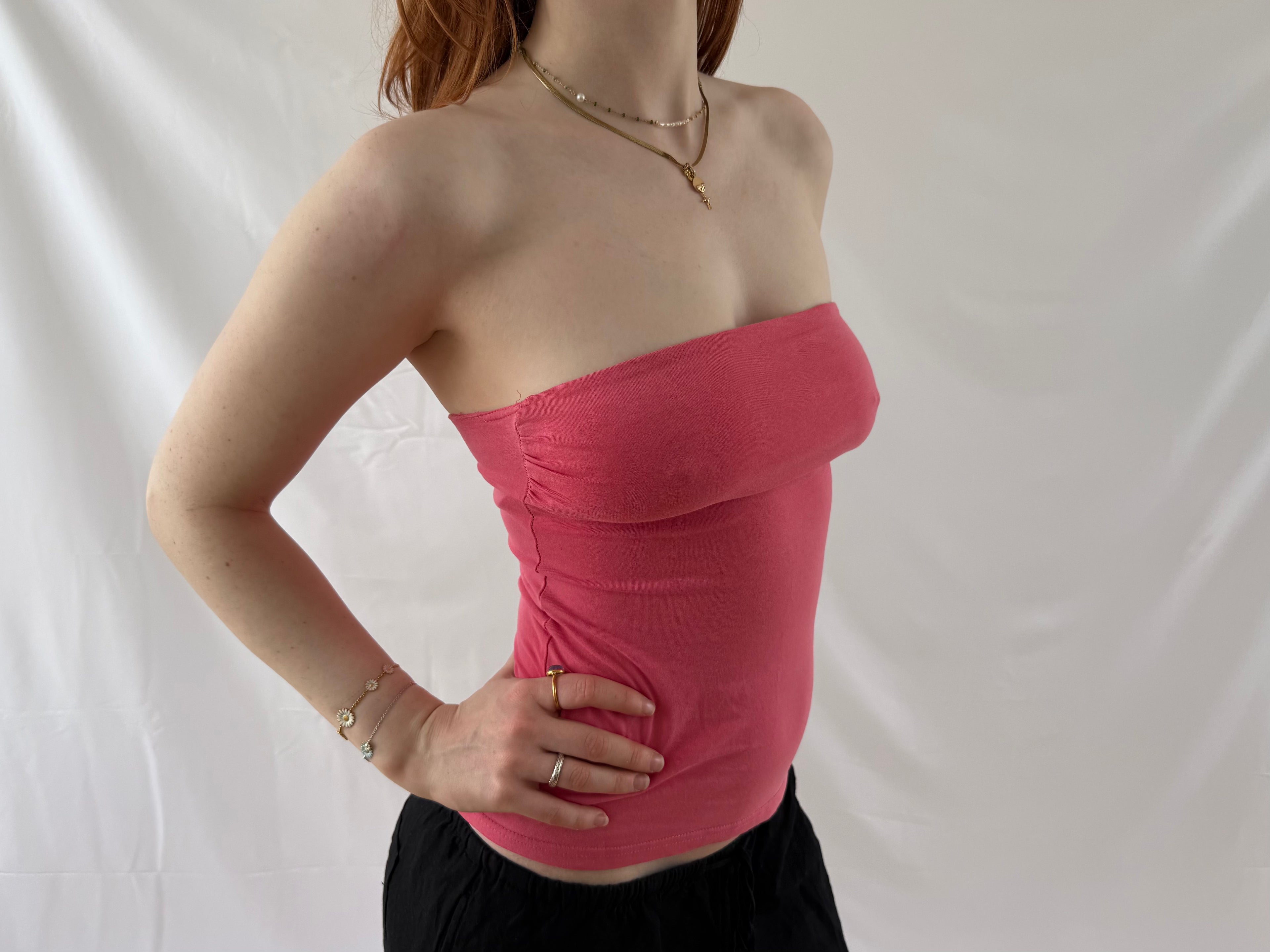 Lyserød tubetop&nbsp;