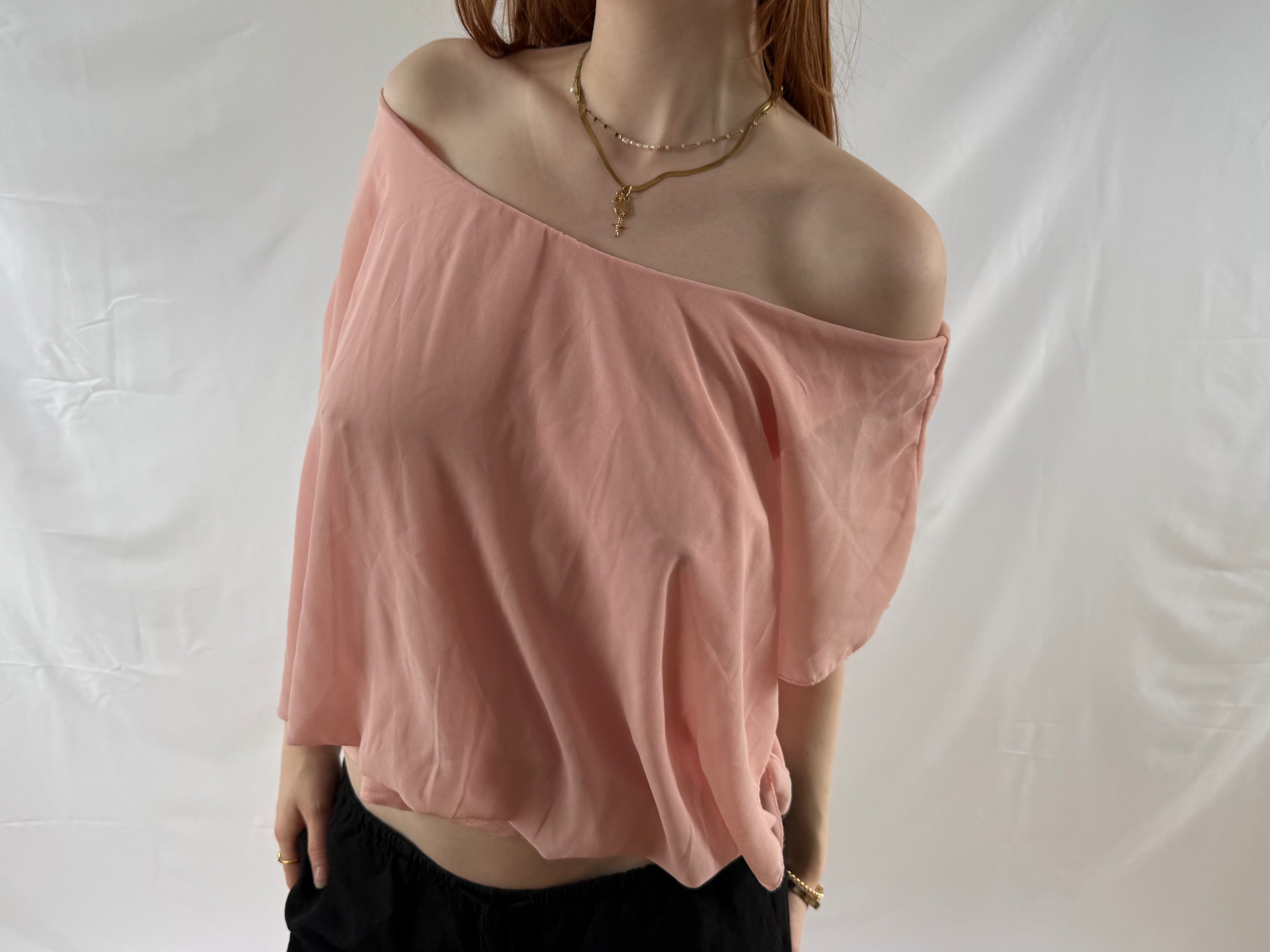 lyserød off the shoulder top