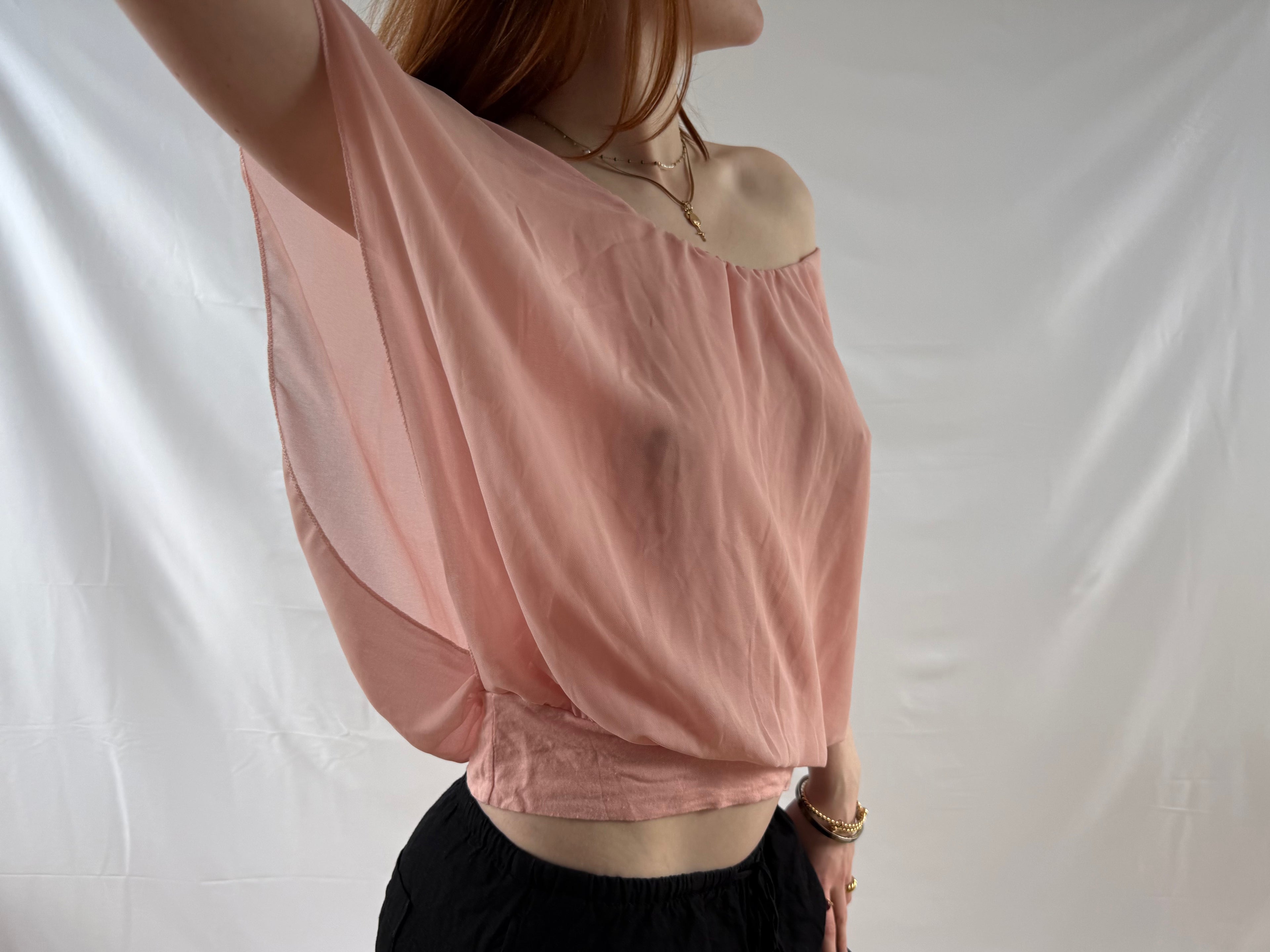 lyserød off the shoulder top