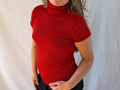 Rød glimmer t-shirt turtleneck