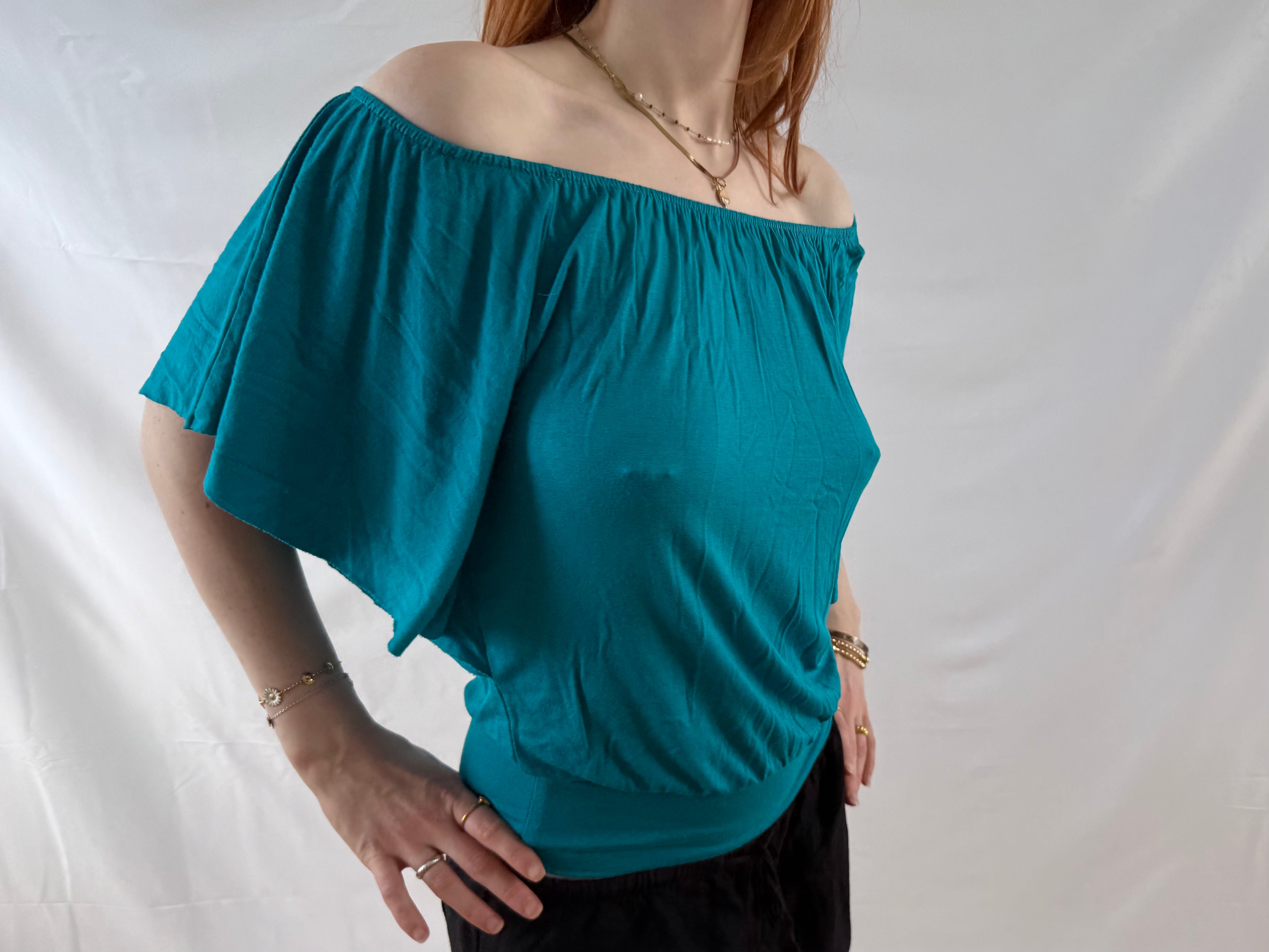 Turkis off the shoulder top