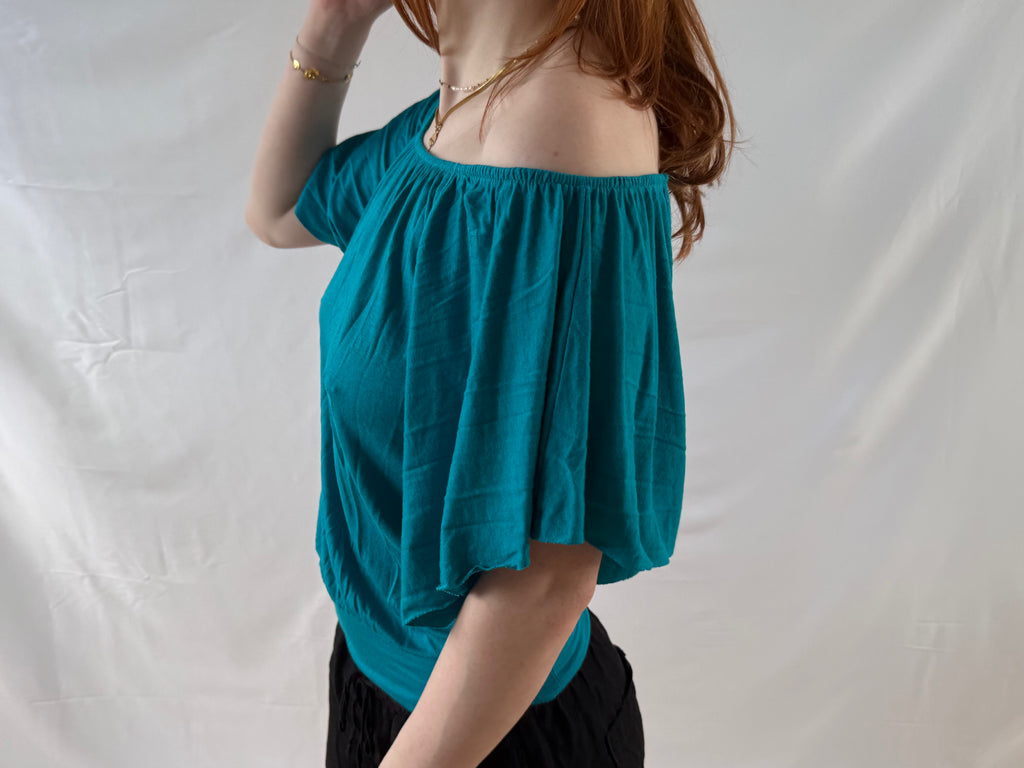 Turkis off the shoulder top