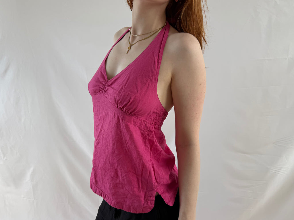 Lyserød halterneck top