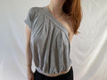 Off the shoulder grå kortærmet top