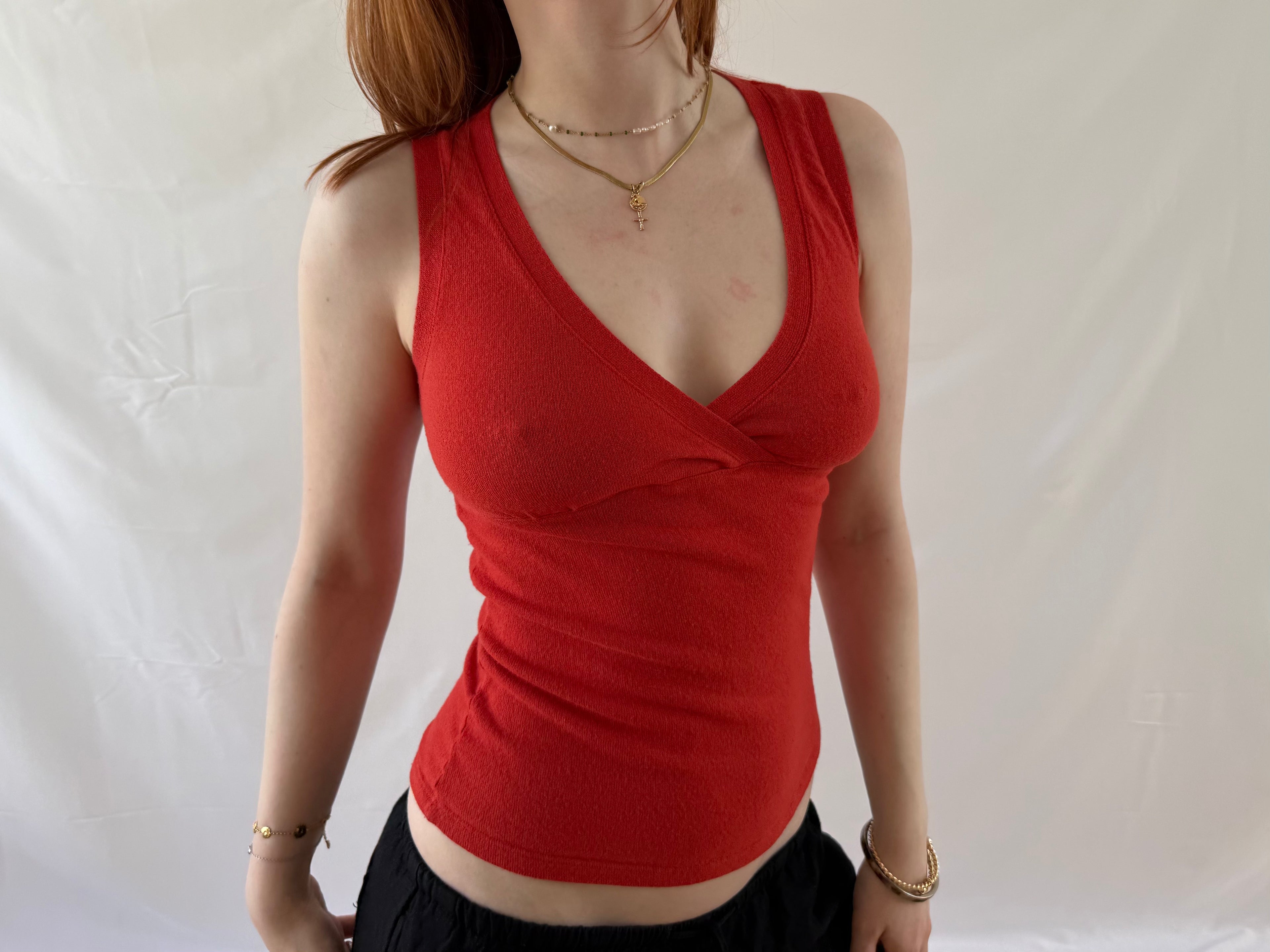 Ærmeløs orange top