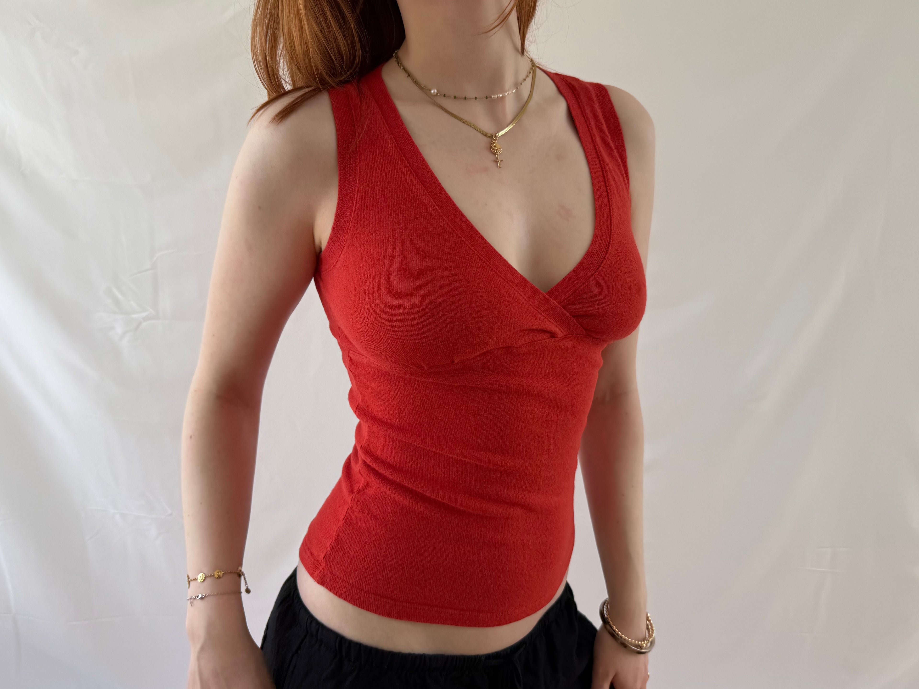 Ærmeløs orange top