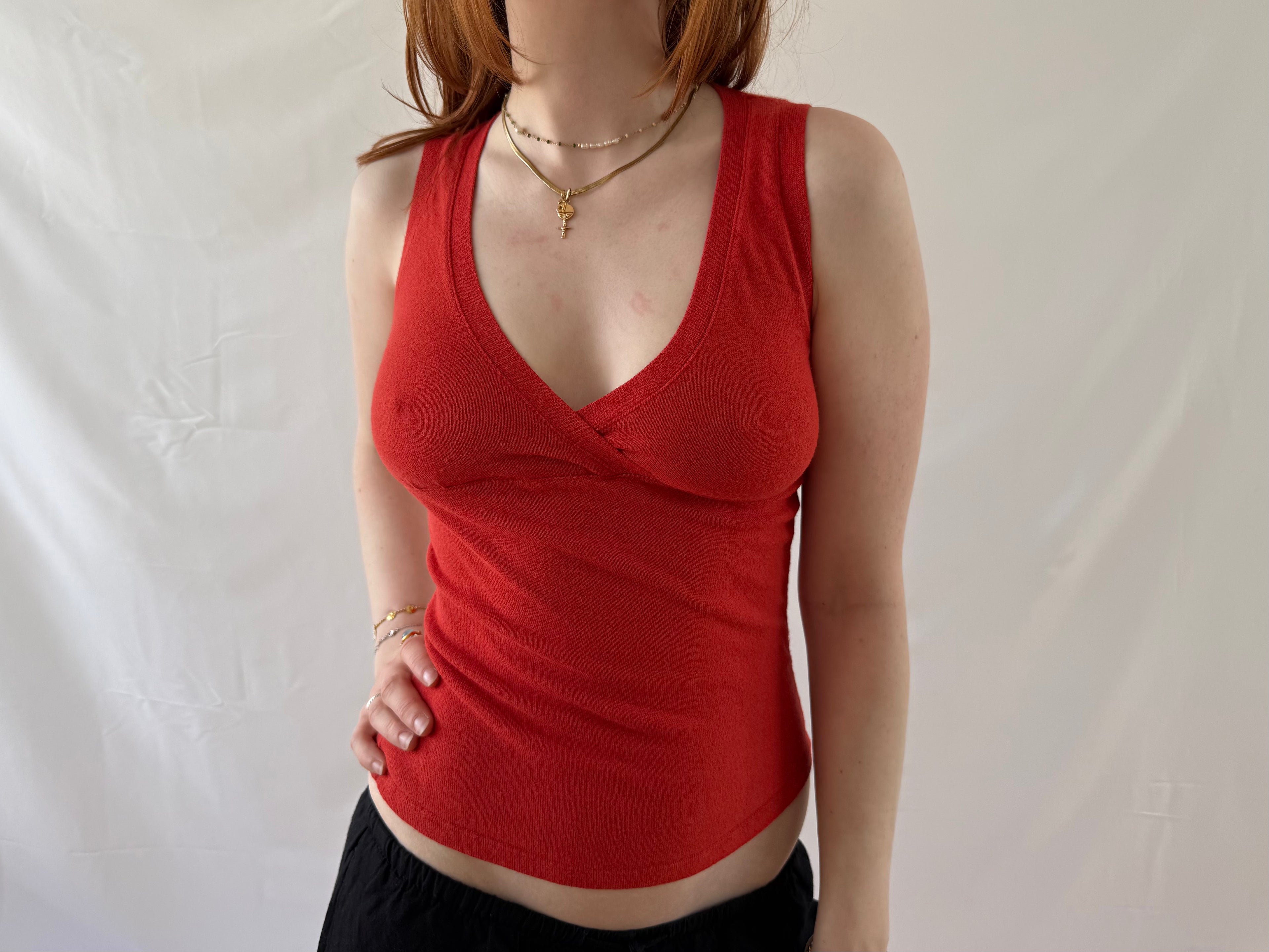 Ærmeløs orange top
