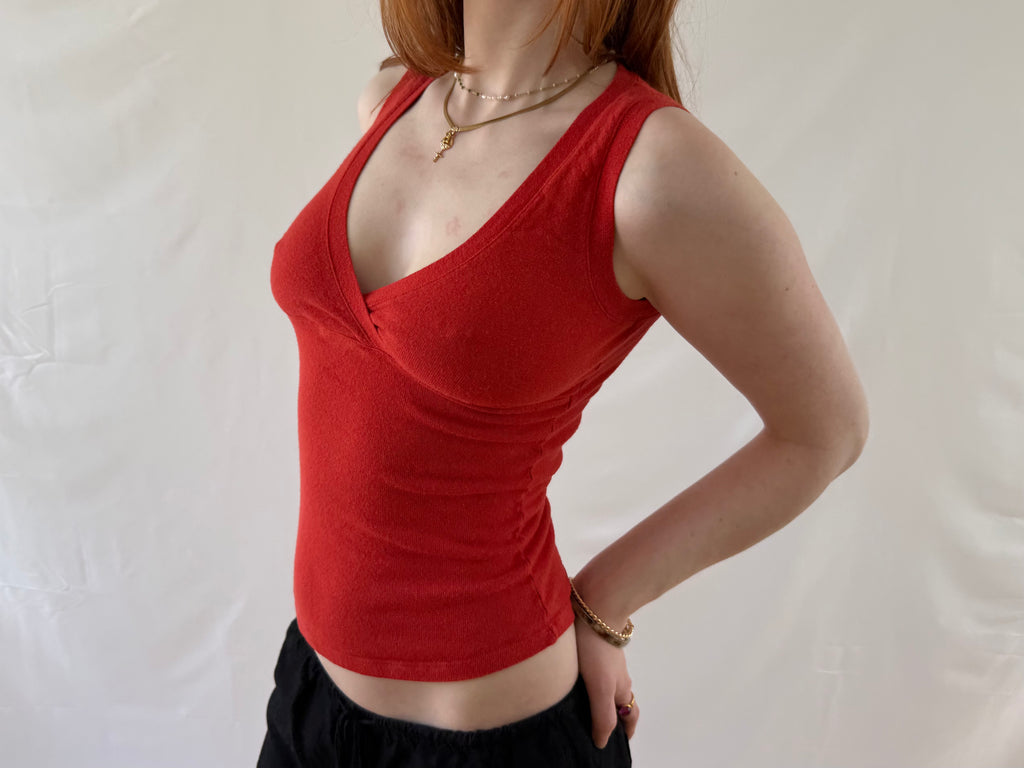 Ærmeløs orange top