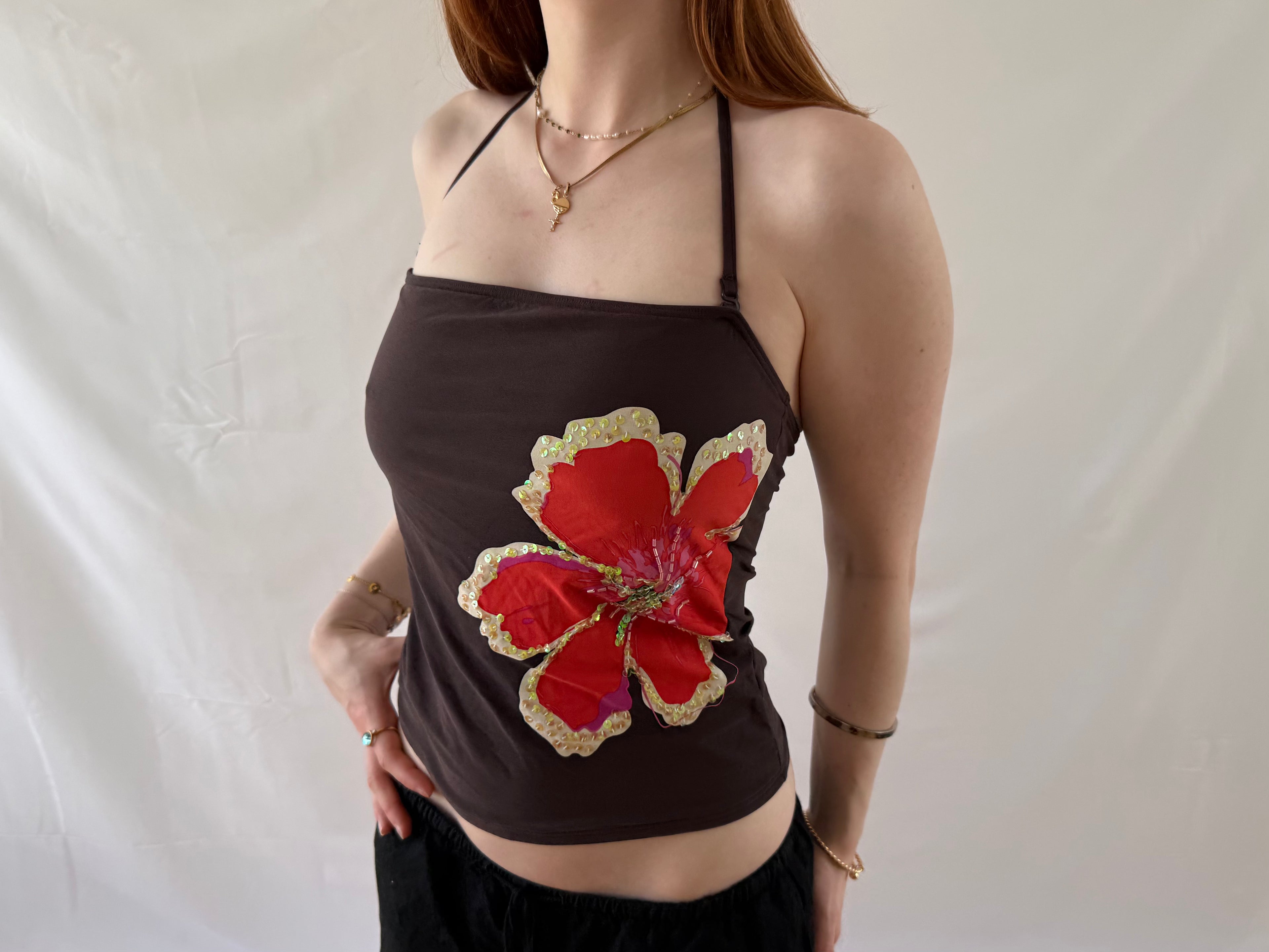 Brun halterneck top