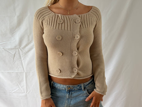 Beige striktrøje