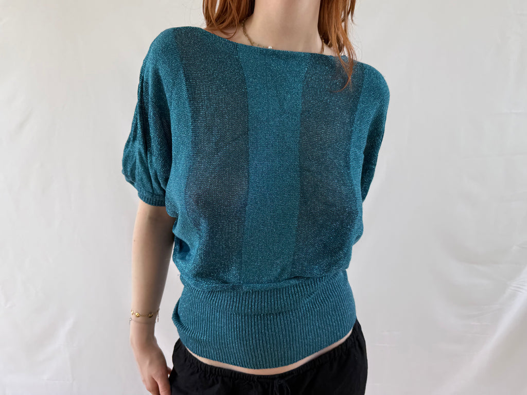 Blå flowy top