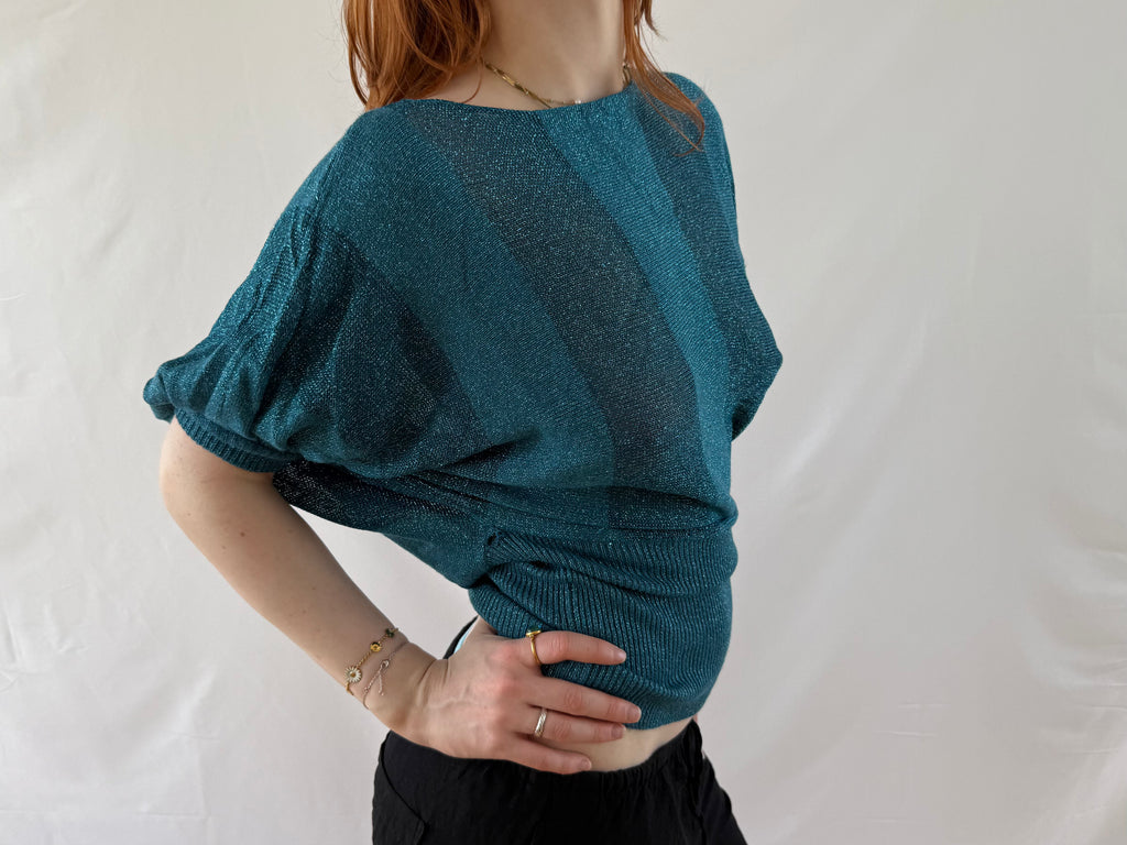 Blå flowy top