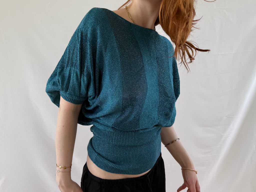 Blå flowy top