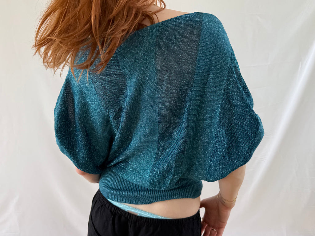 Blå flowy top