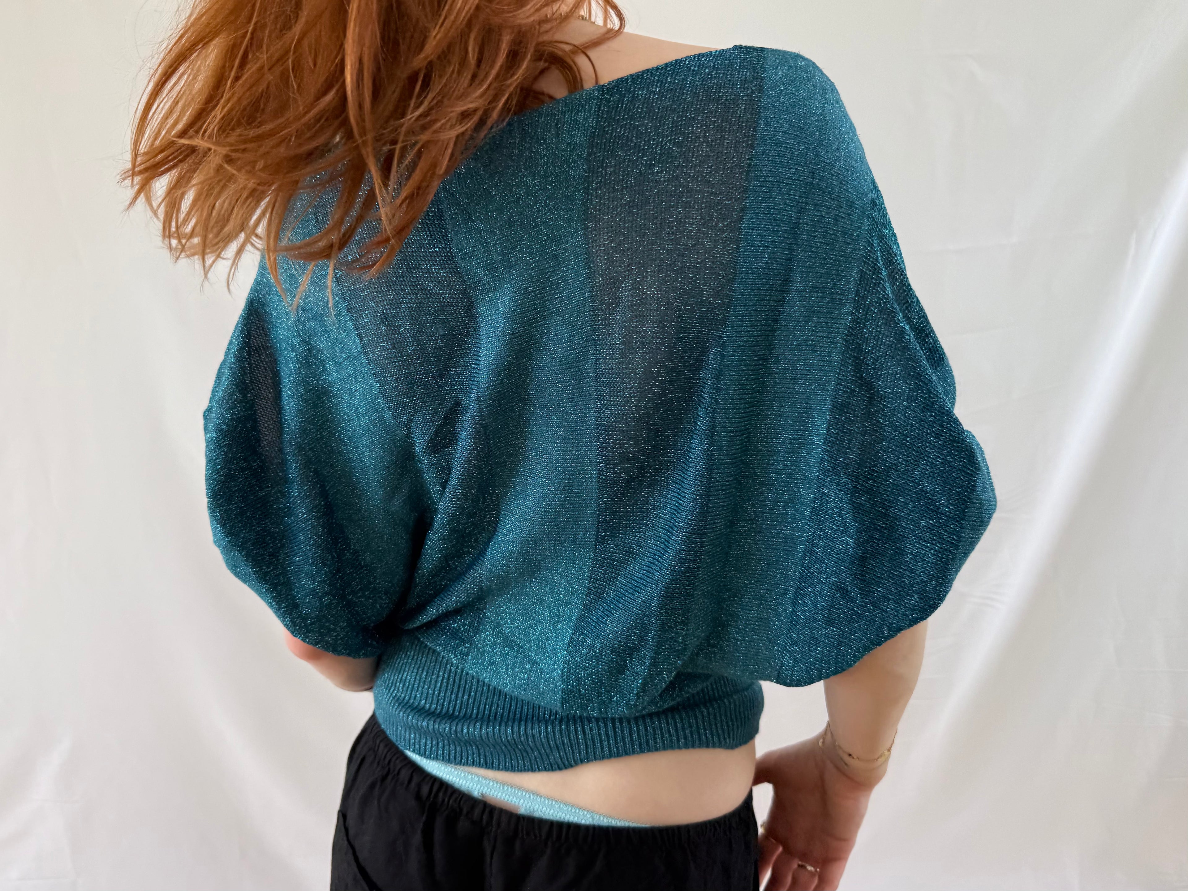 Blå flowy top