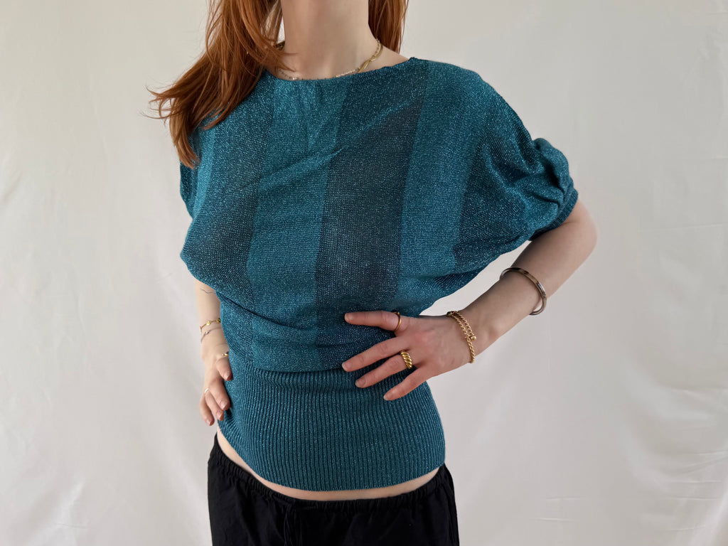 Blå flowy top
