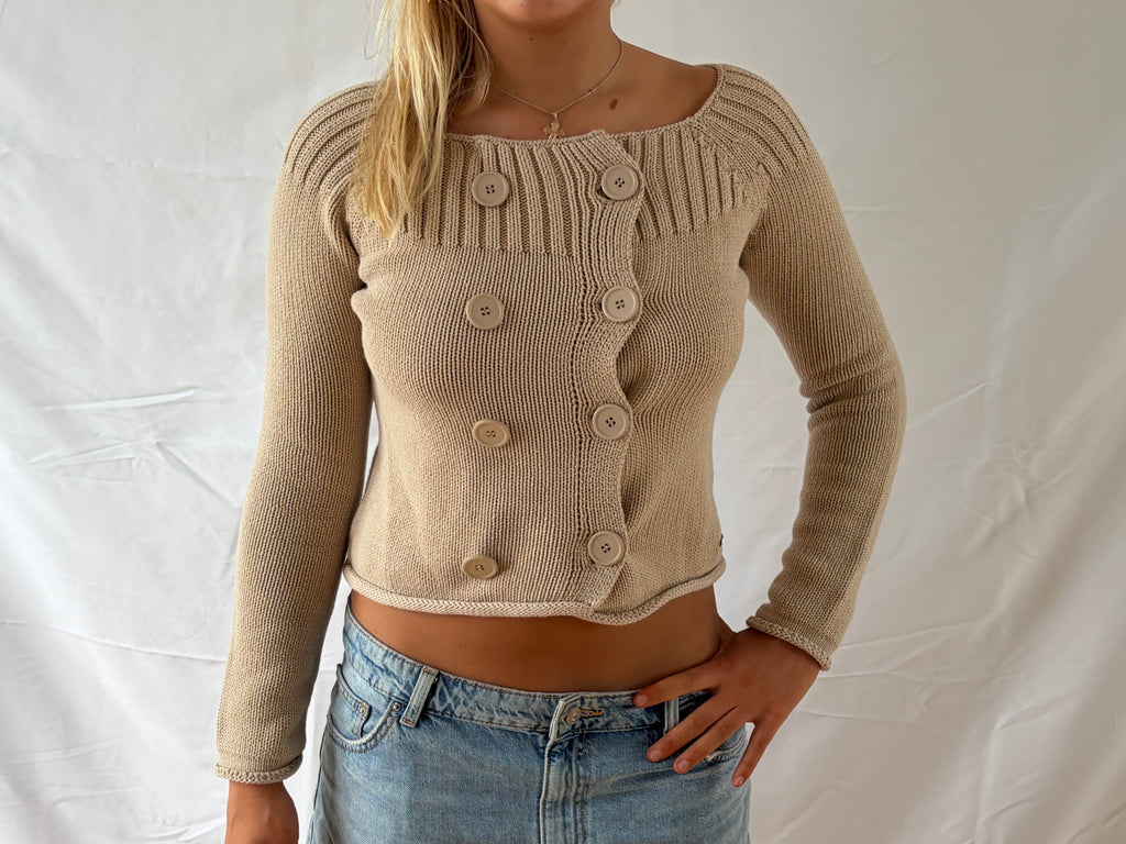 Beige striktrøje