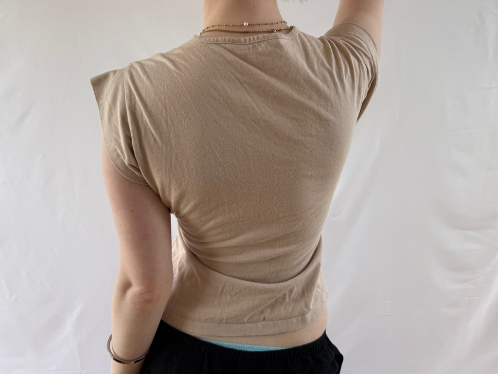 Beige slå om top