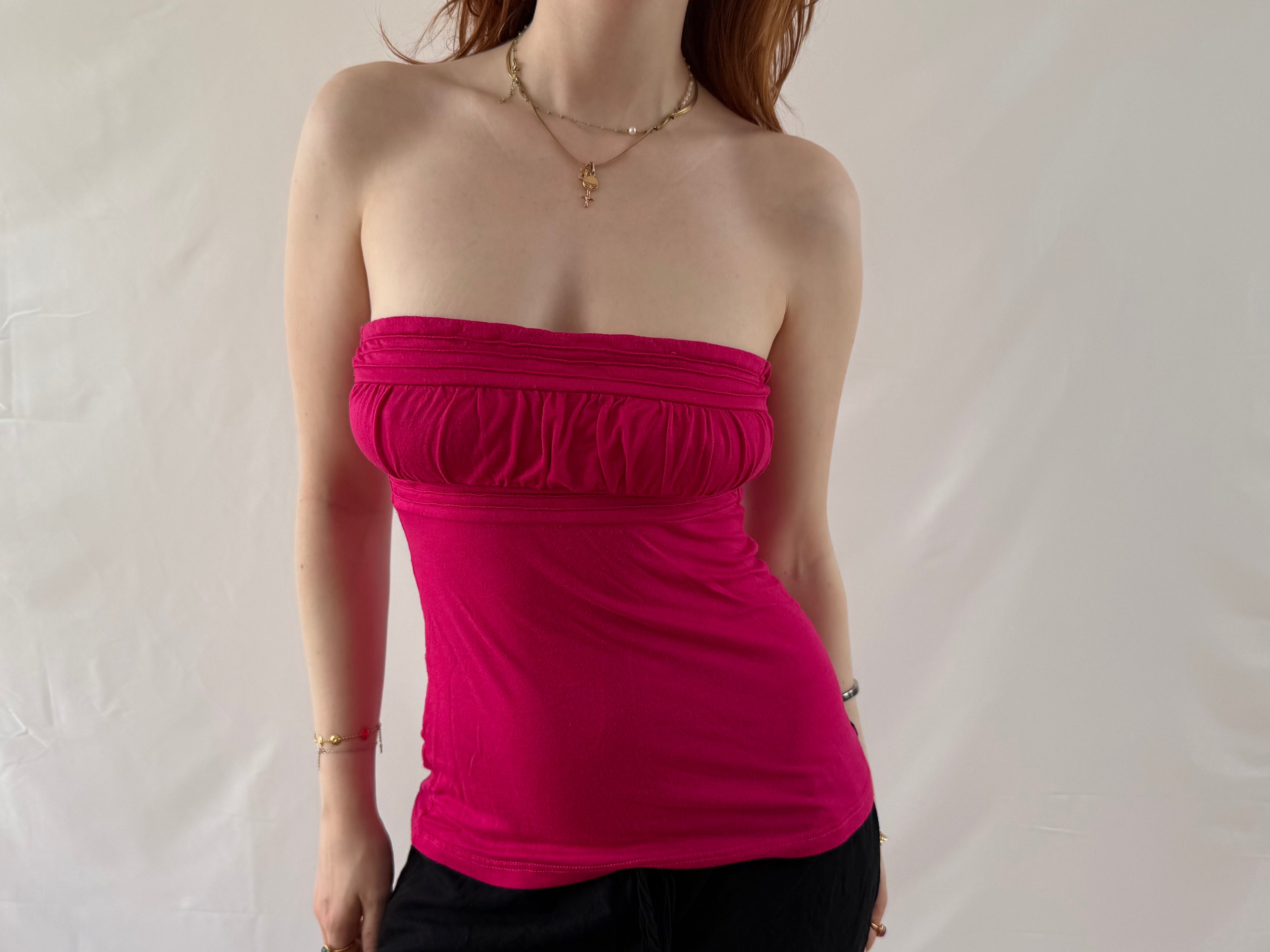 Hot pink tube top