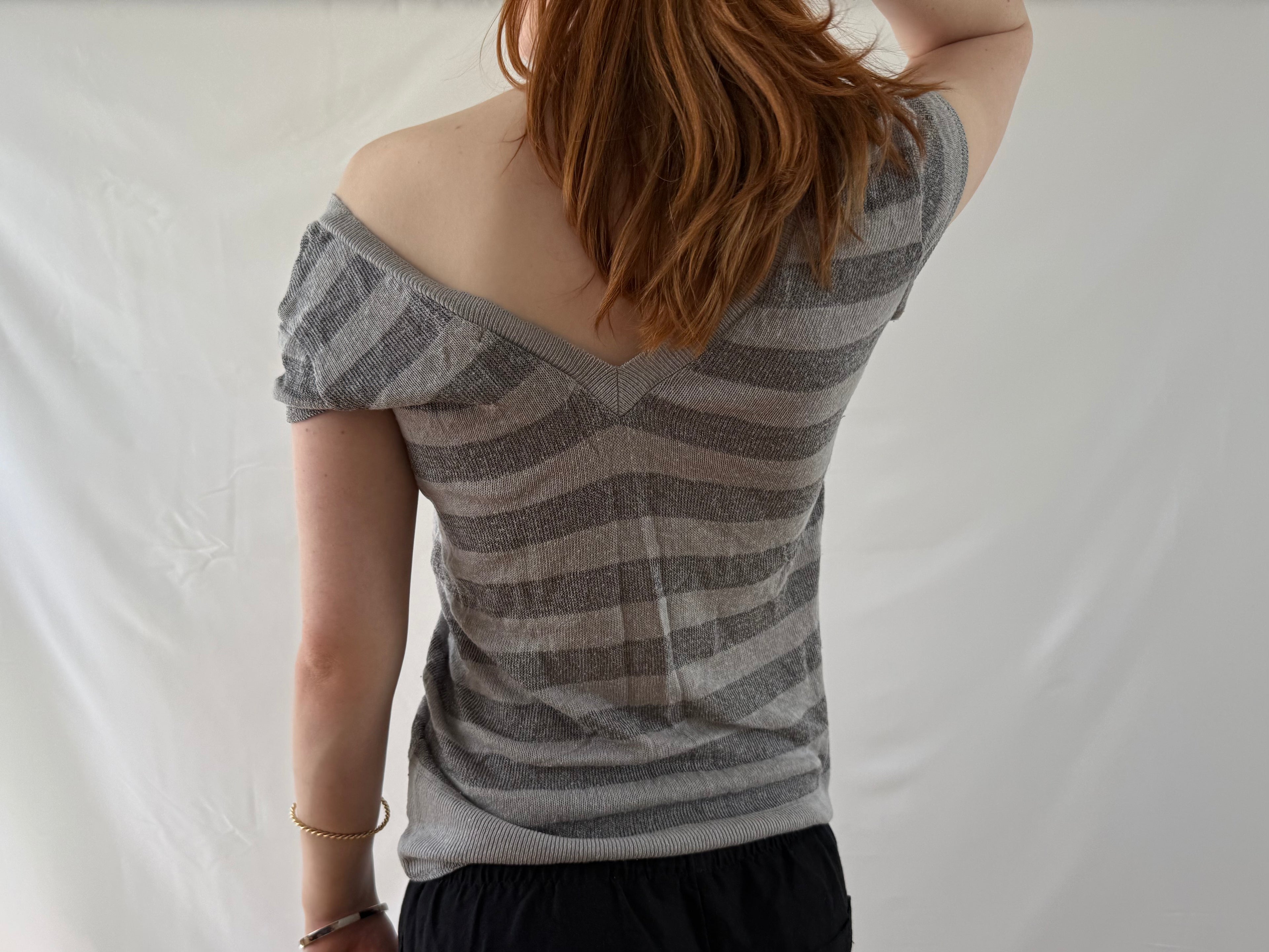 Sølv stribet top