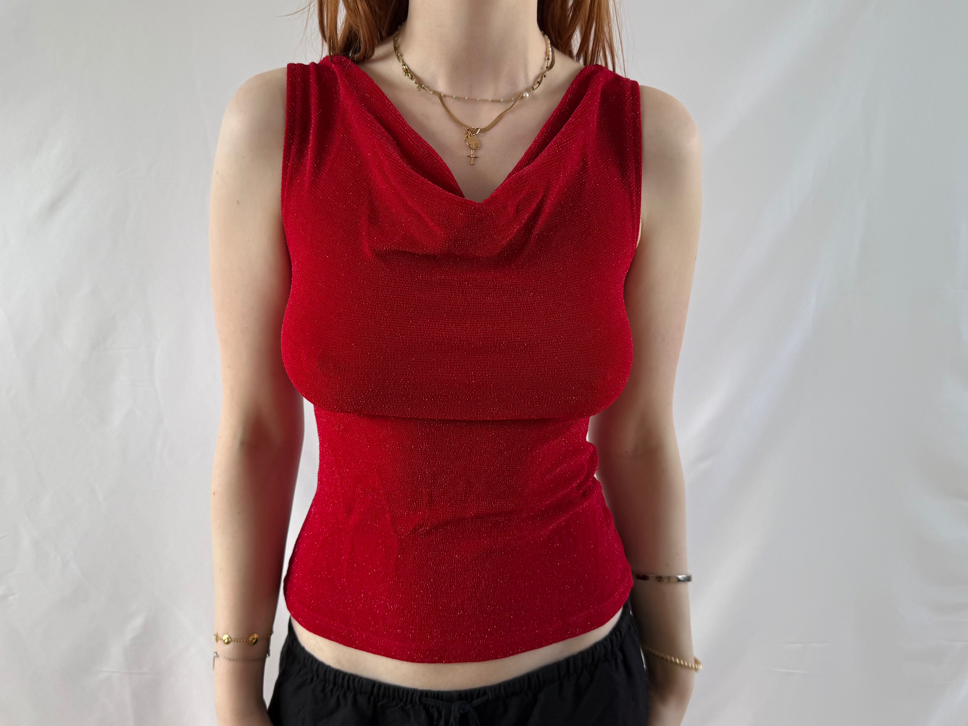 Rød glimmertop