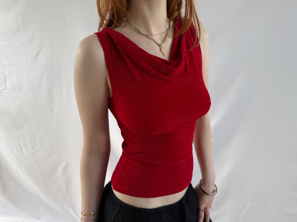 Rød glimmertop