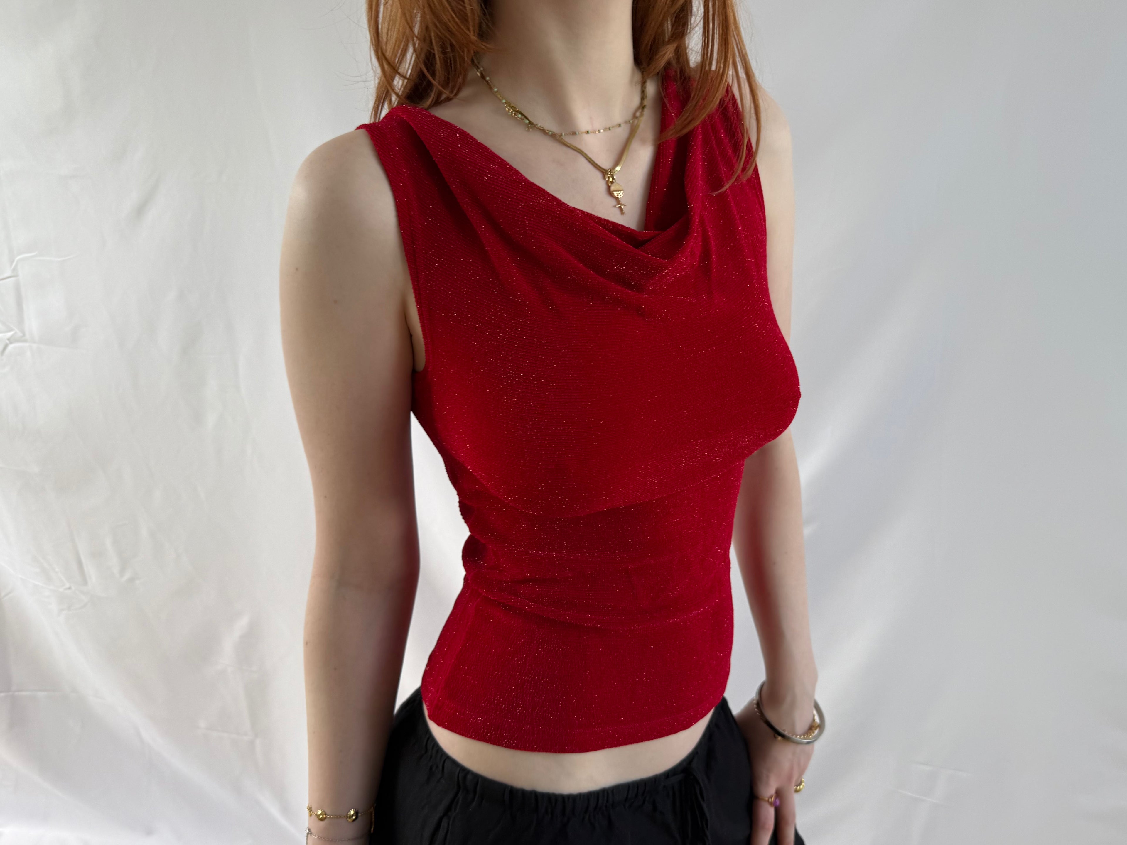 Rød glimmertop