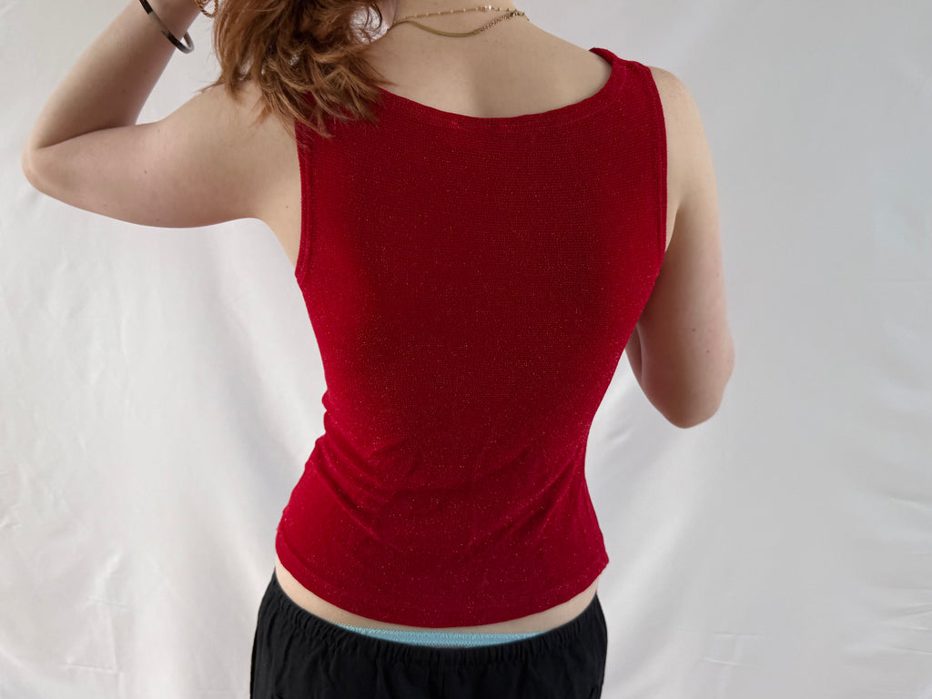 Rød glimmertop