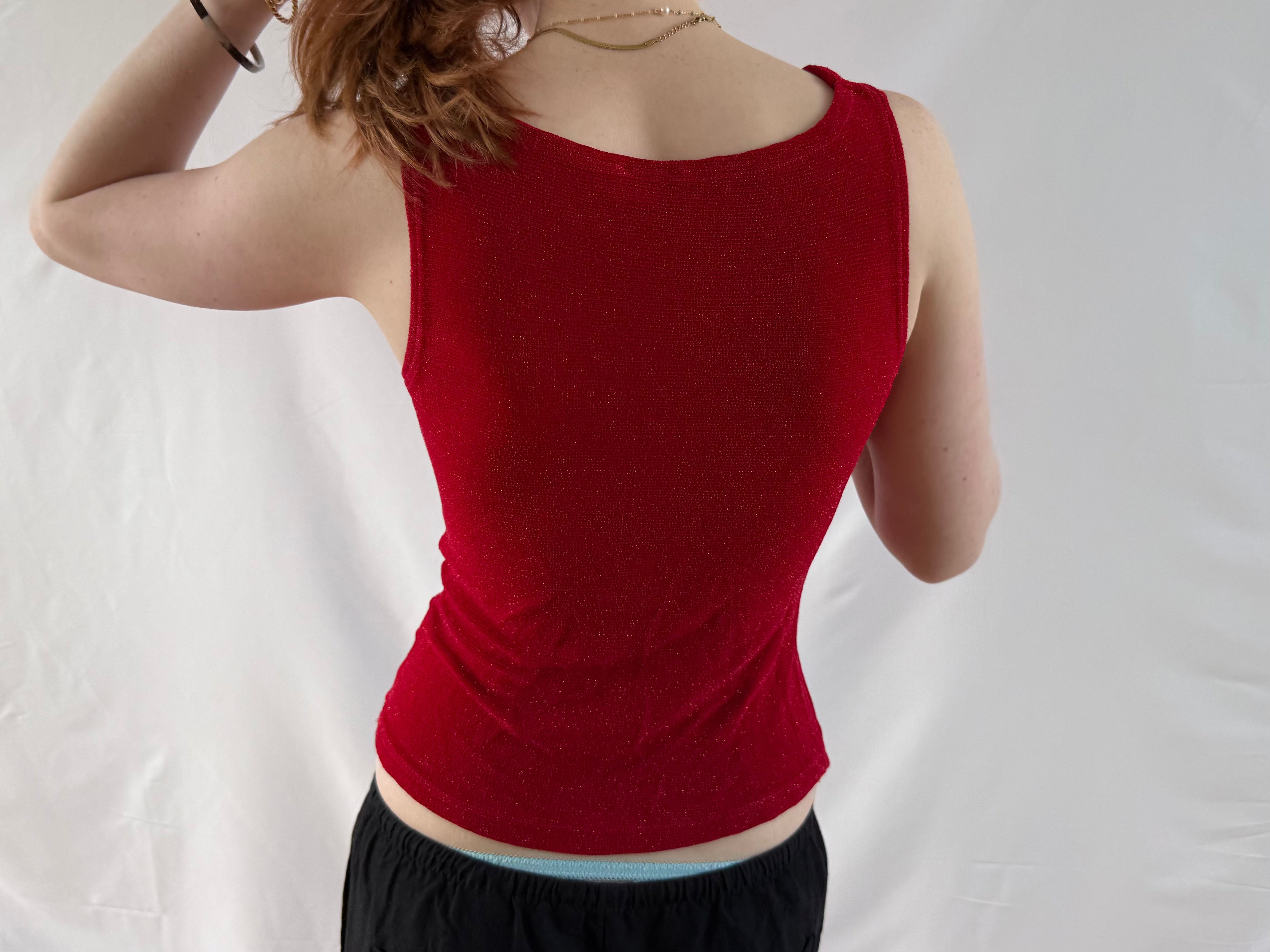 Rød glimmertop