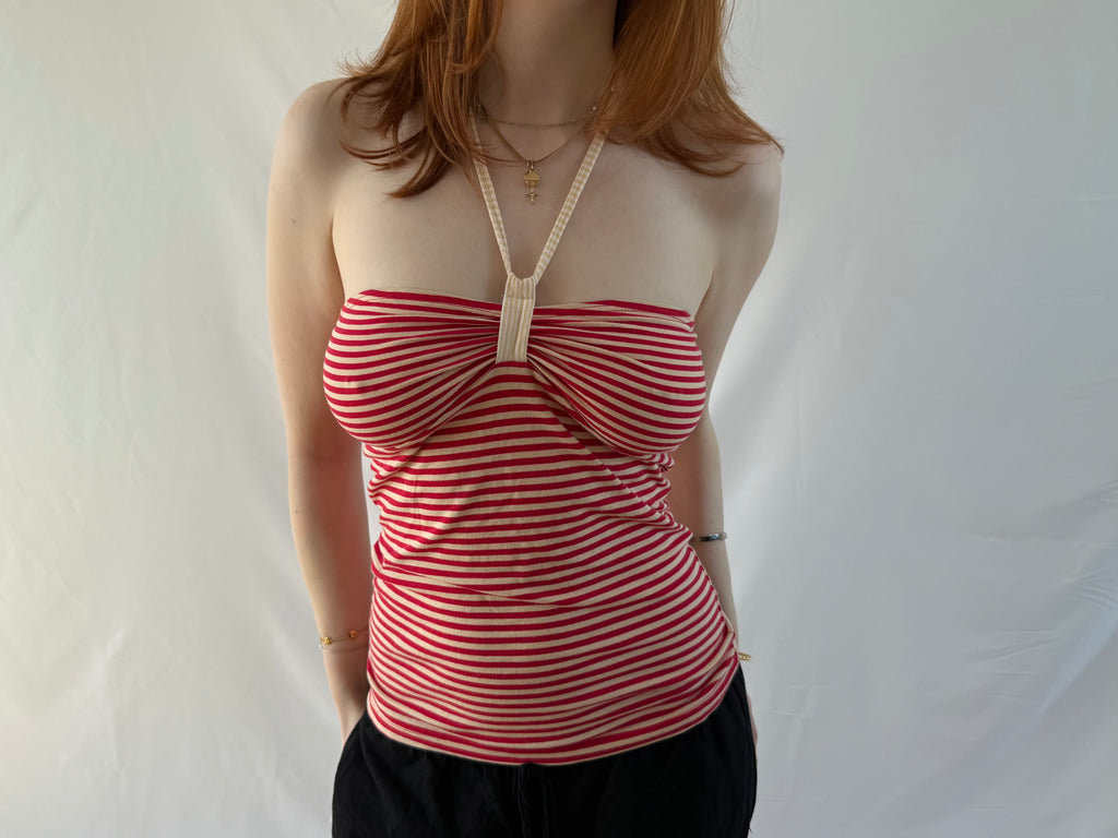 Stribet halterneck top