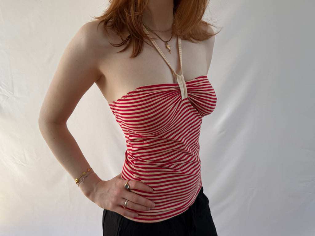 Stribet halterneck top