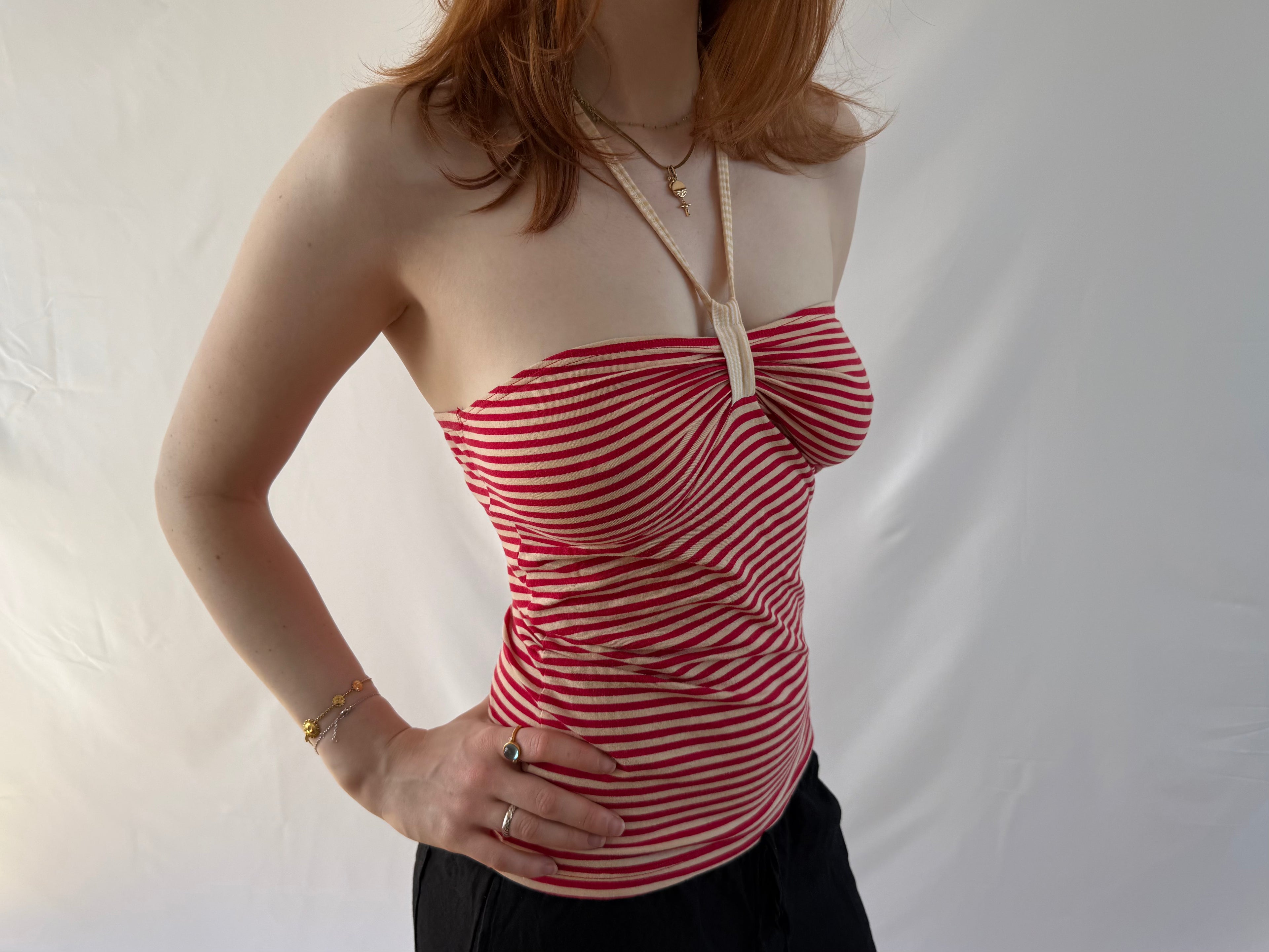 Stribet halterneck top