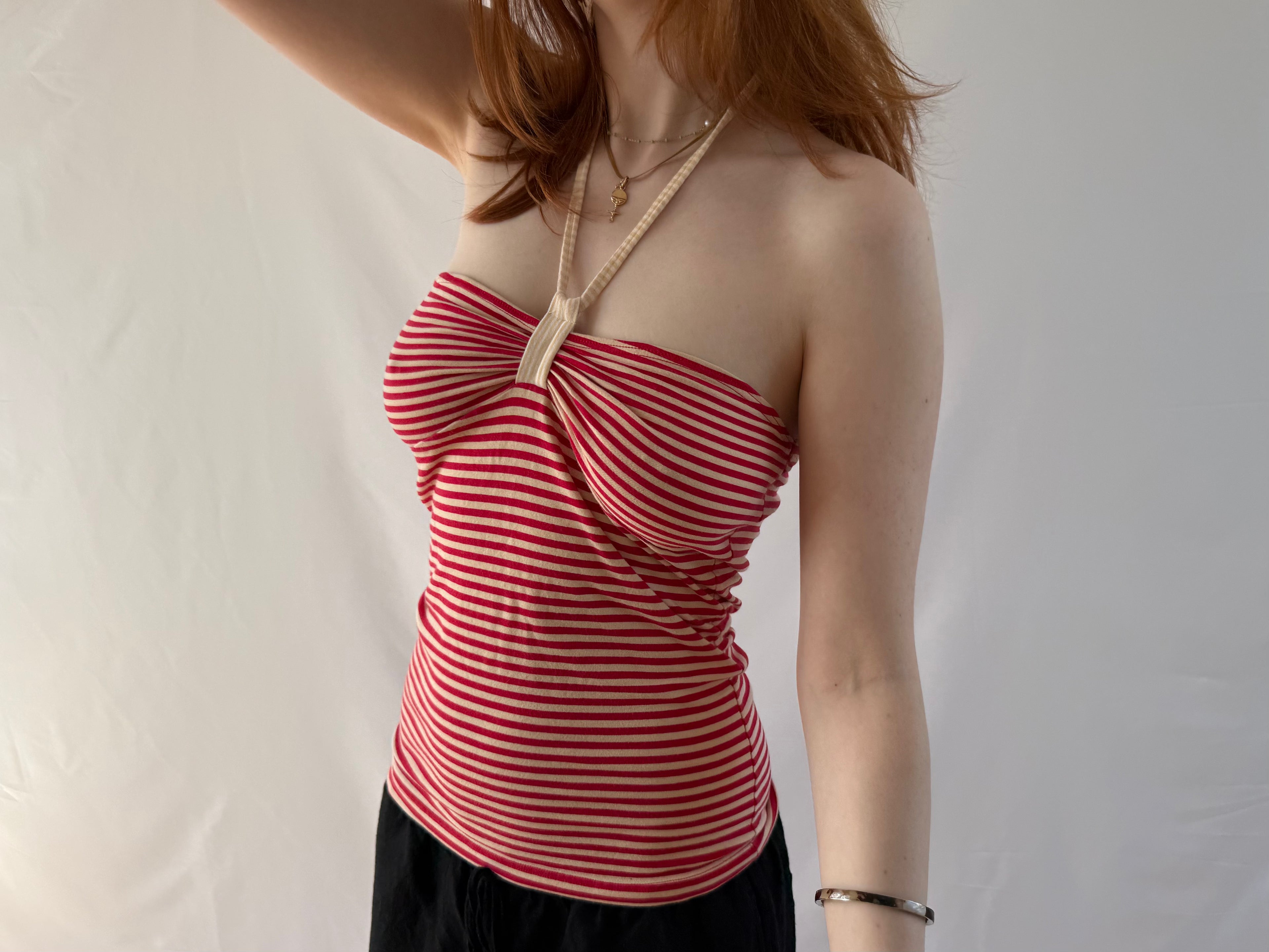 Stribet halterneck top