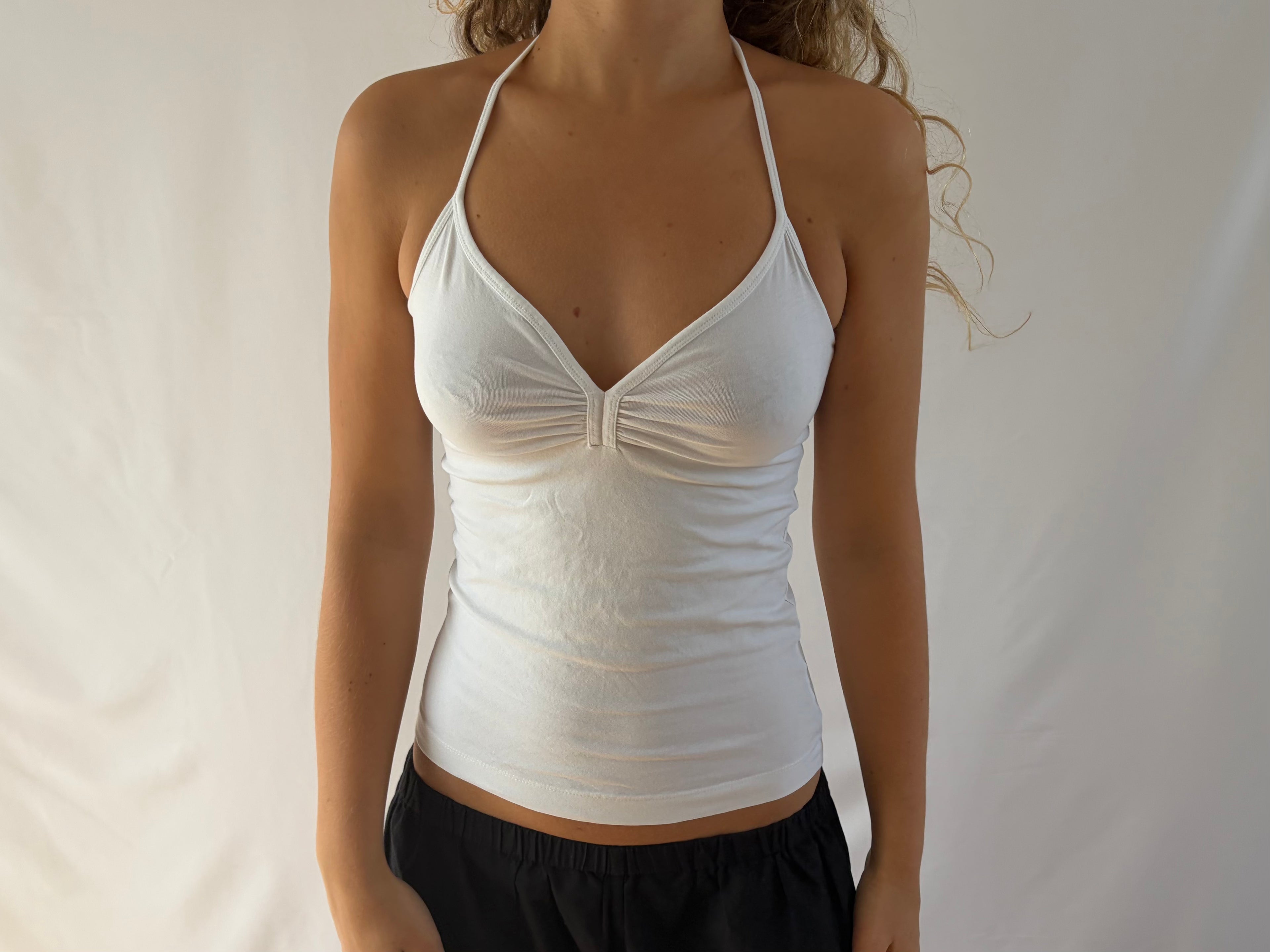 Hvid halterneck top