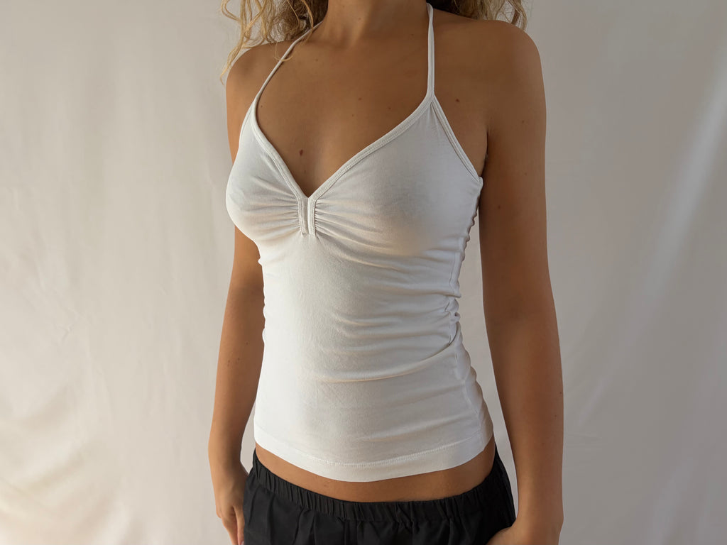 Hvid halterneck top