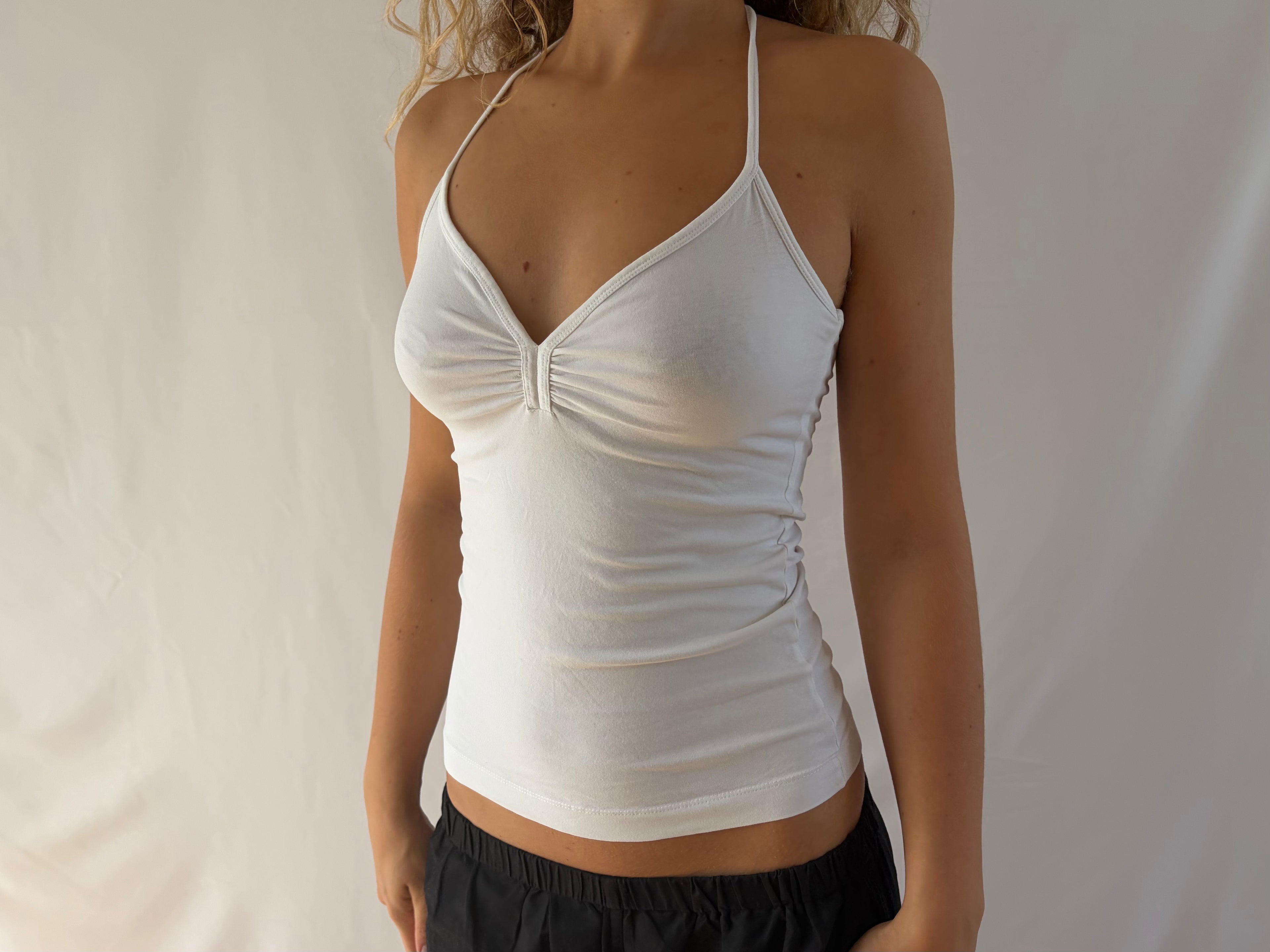 Hvid halterneck top
