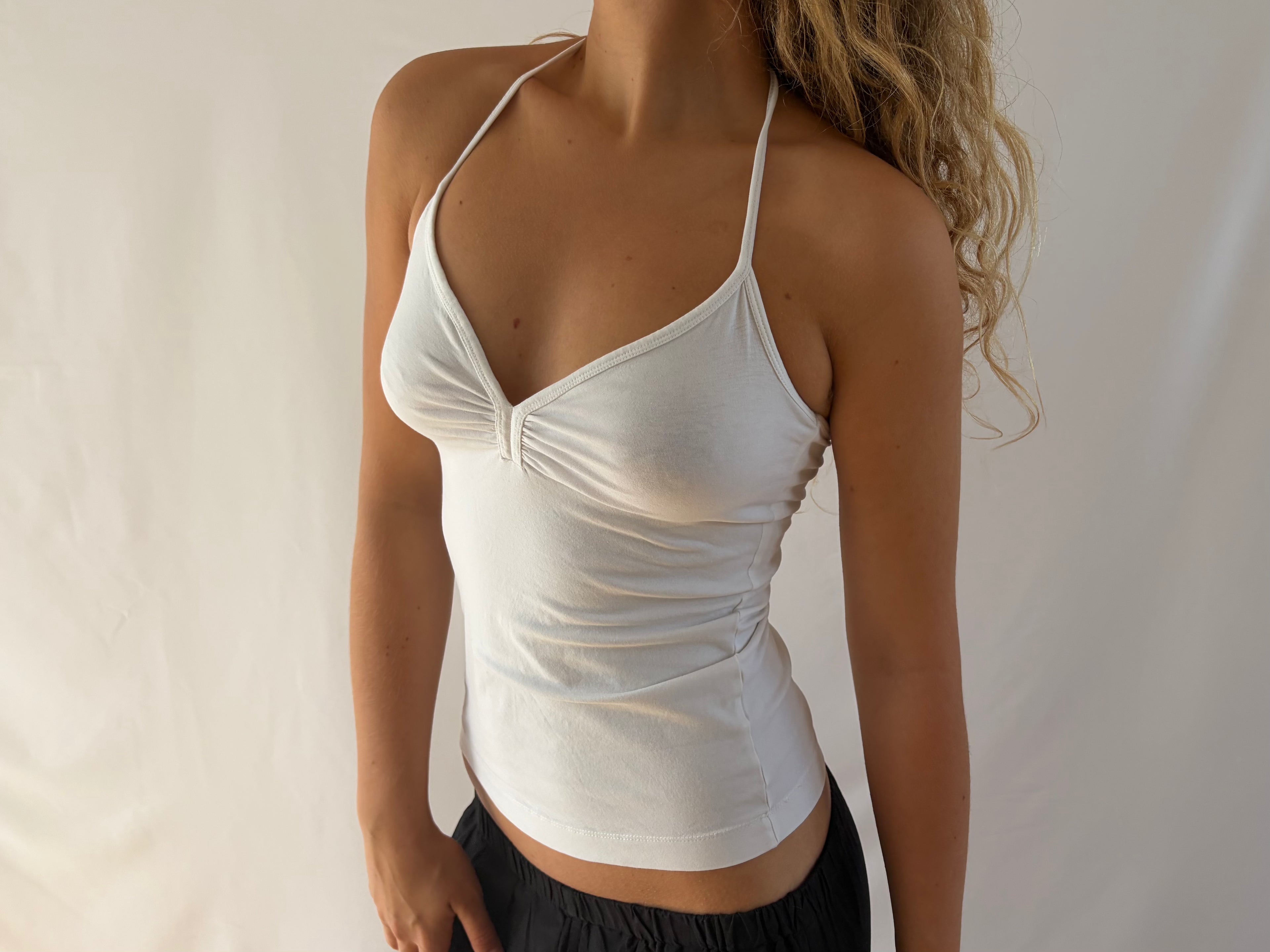 Hvid halterneck top