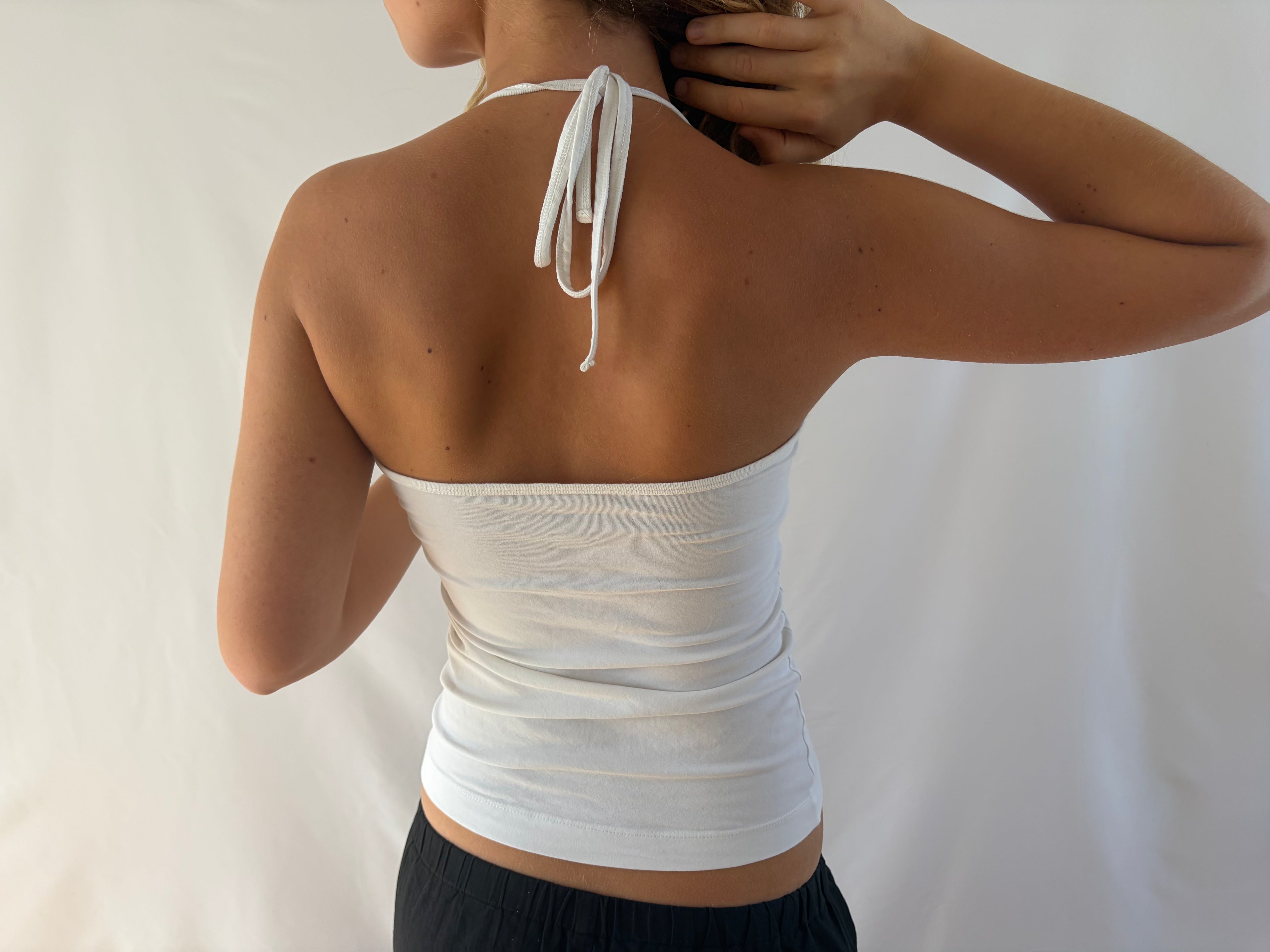 Hvid halterneck top