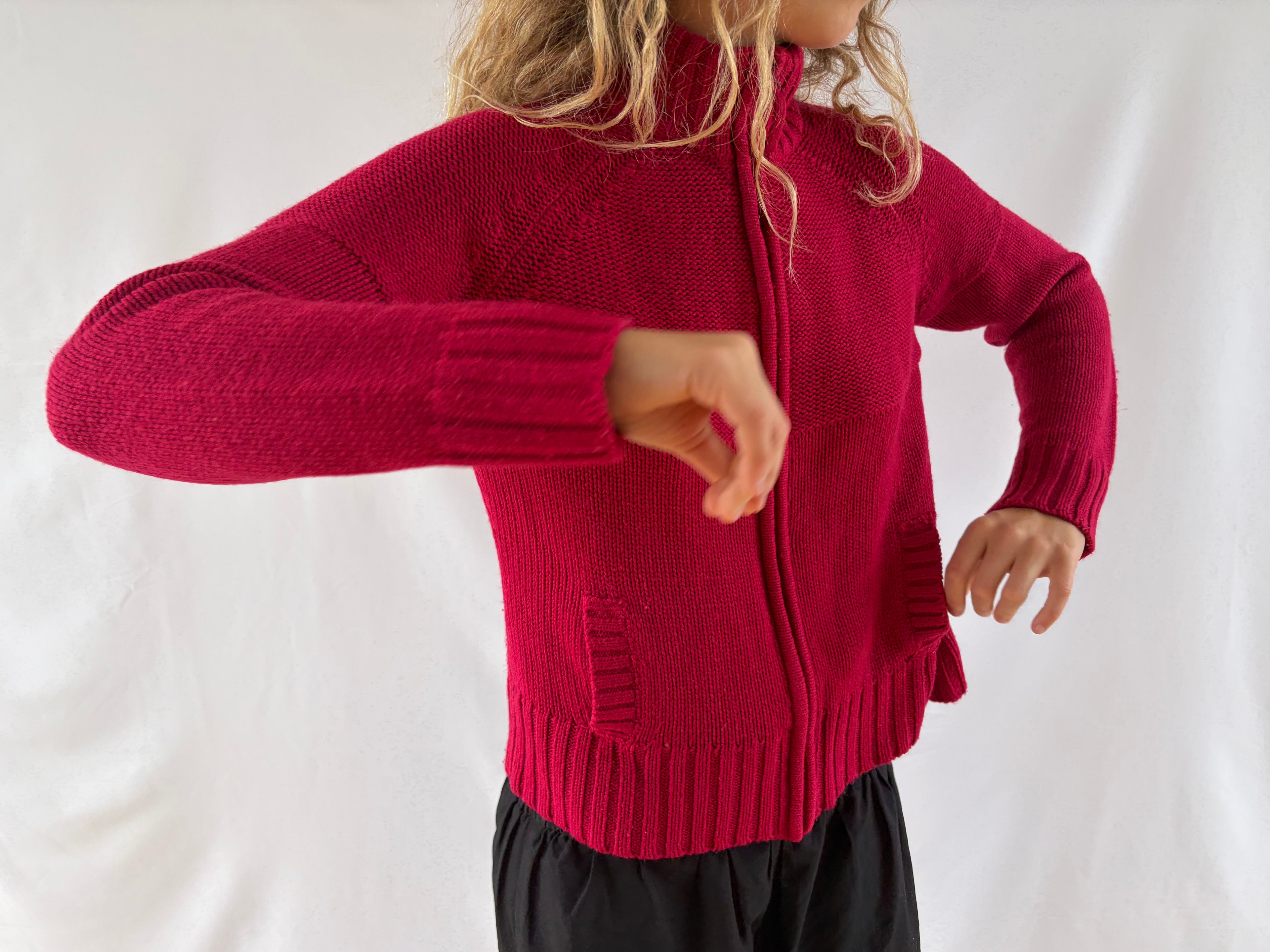 Dyb pink zip up striktrøje